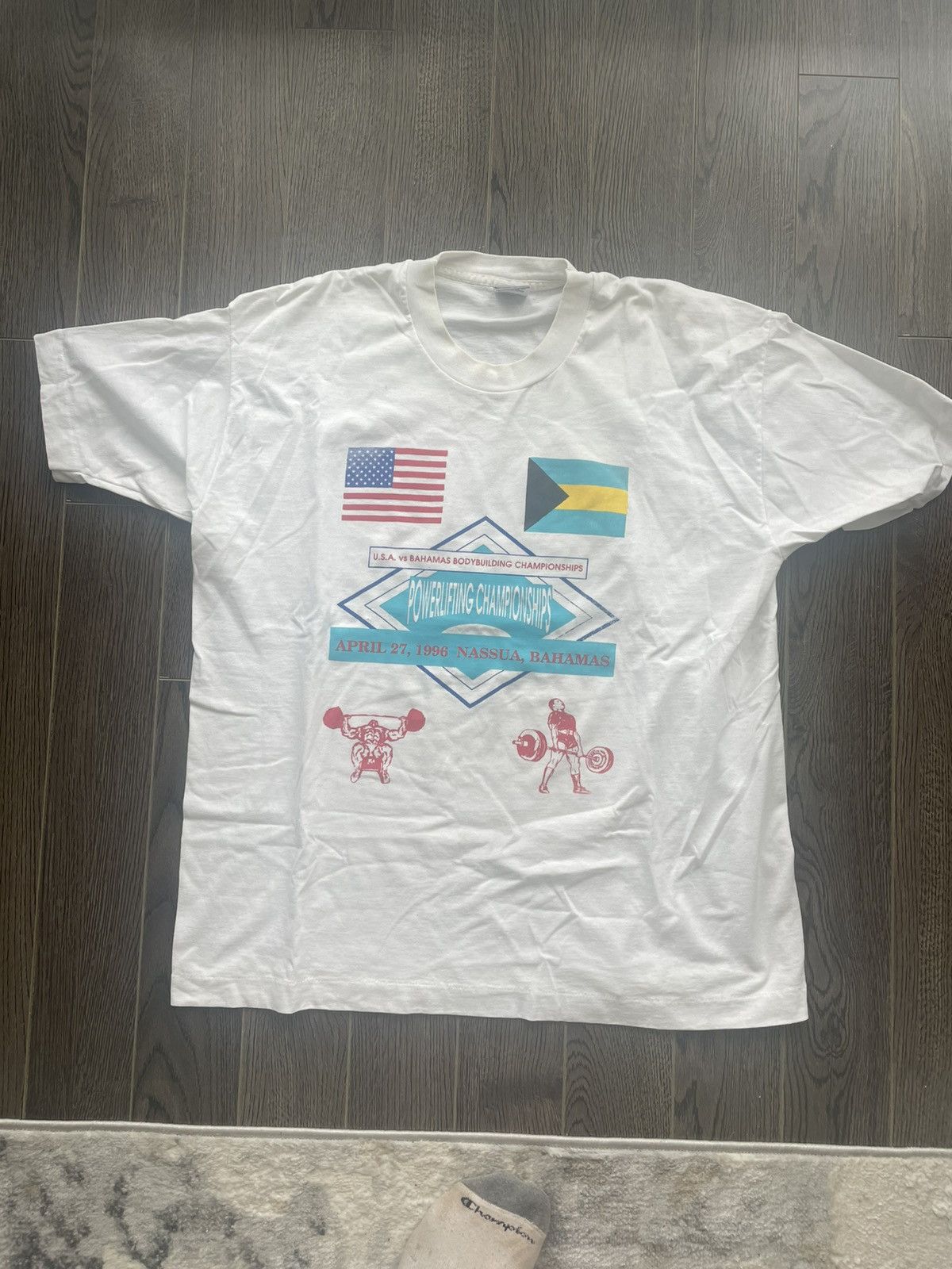 Gildan × Vintage Vintage 90s powerlifting competition t-shirt Size US L / EU 52-54 / 3 - 1 Thumbnail