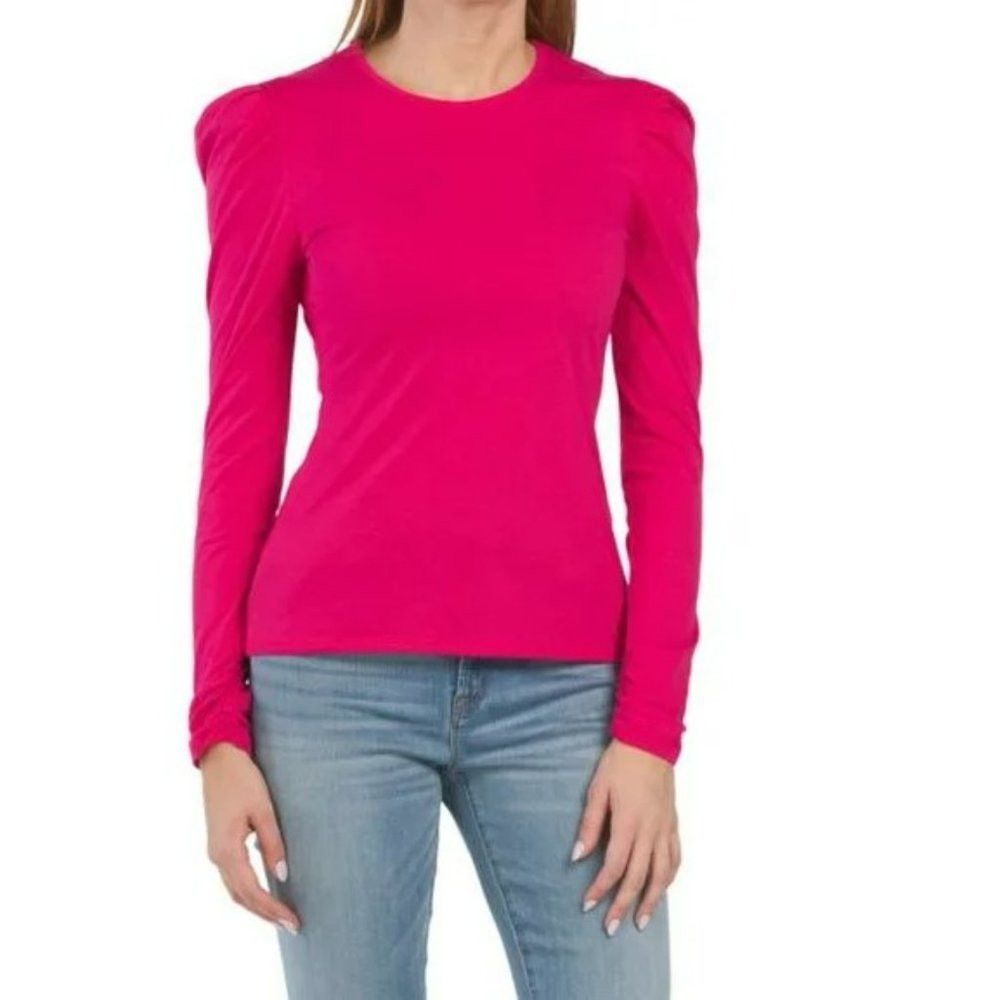 Rebecca Taylor NWT New $95 Rebecca Taylor Ruched Long-Sleeve Pink Top Size Size XL / US 12-14 / IT 48-50 - 1 Thumbnail