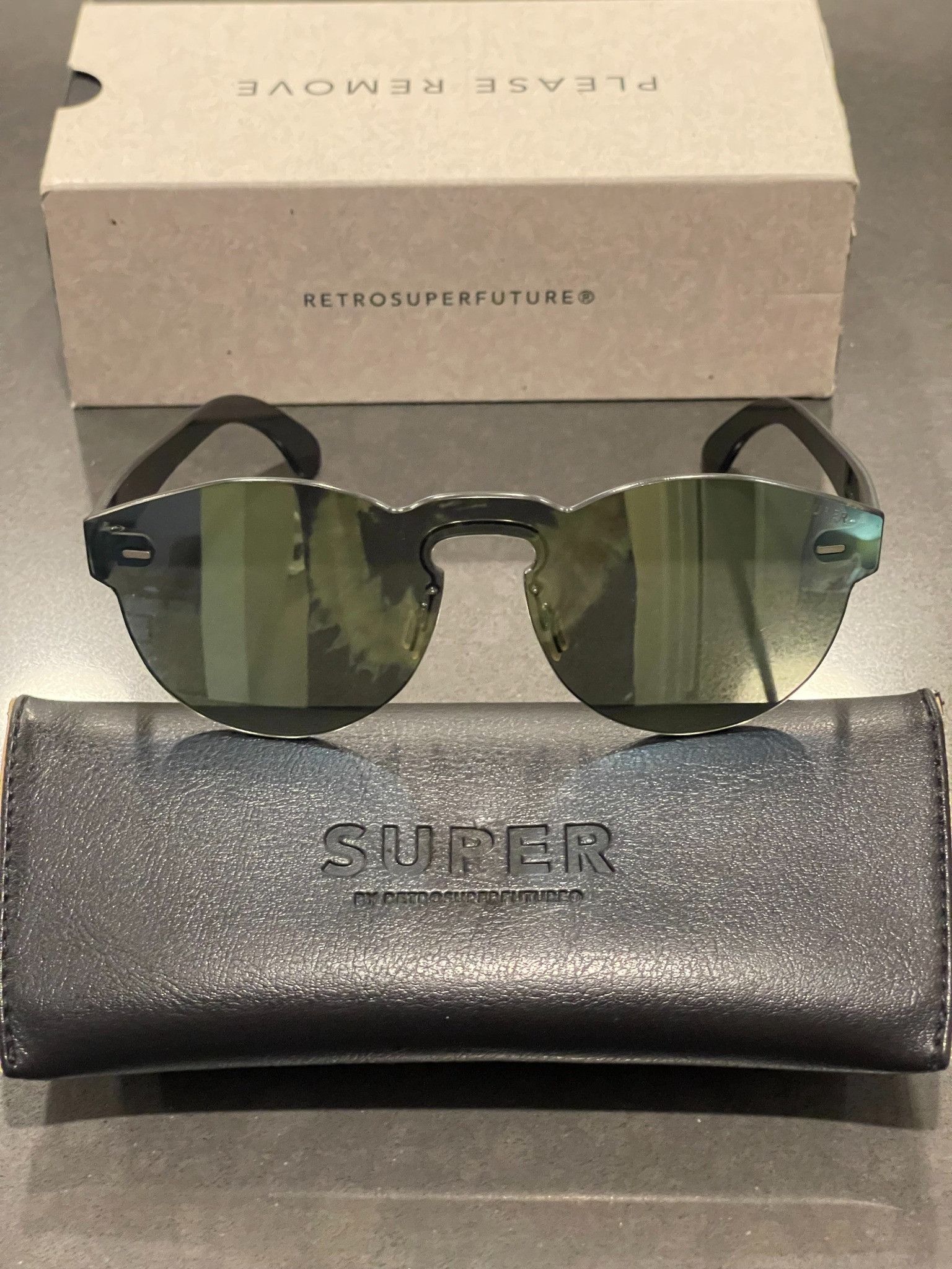 Retrosuperfuture SUN3H6R2 Green Mirrored Sunglasses Size ONE SIZE - 1 Thumbnail