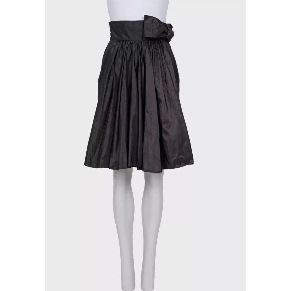 Valentino Valentino Black High-Waist Silk Skirt Bow Detail US6 Size 28" / US 6 / IT 42 - 1 Thumbnail