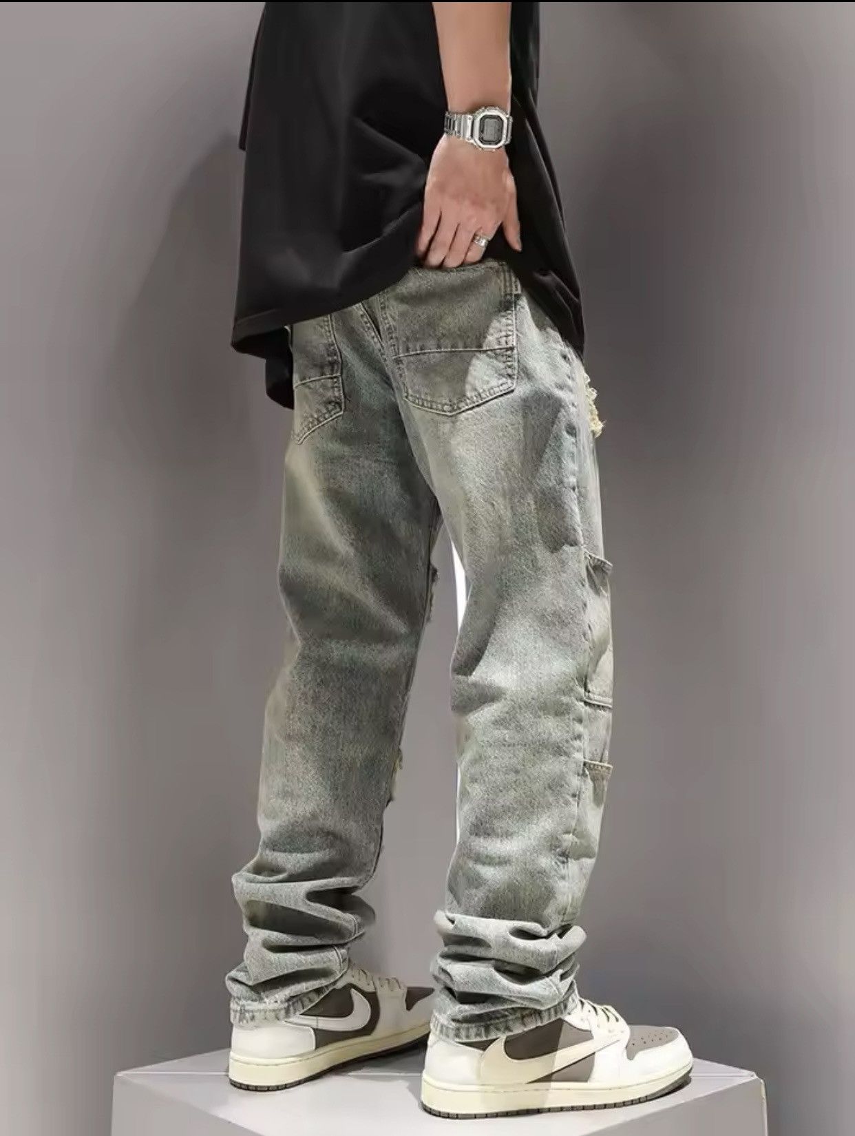 Japanese Brand × Vintage New Multi Zipper Pocket Washed and Perforated Jeans Size US 27 - 3 Thumbnail