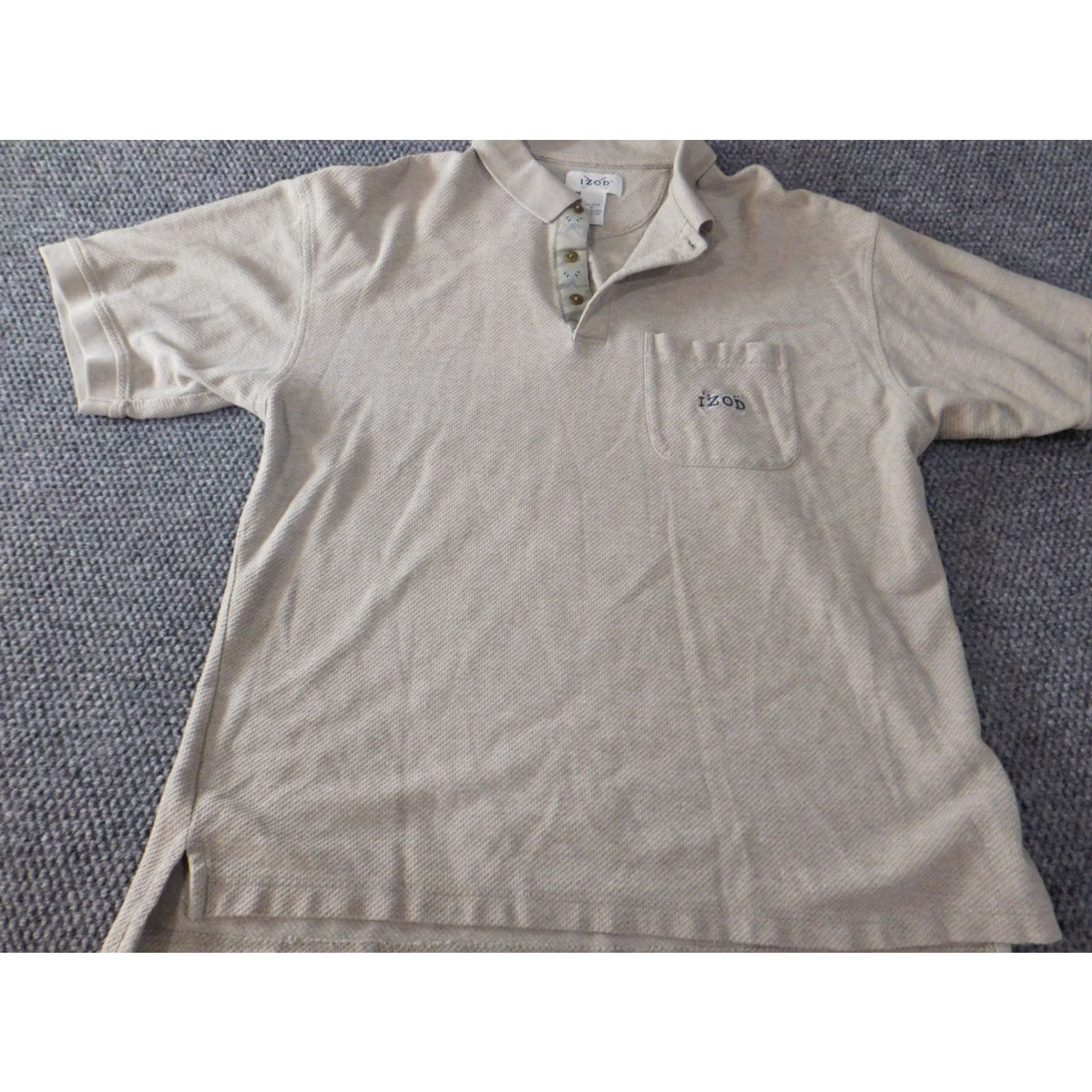 Izod IZOD Polo Shirt XL Beige Mens Classic Logo Golf Button Short Sleeve Knit Cotton Polyester Breathable Easy Care Stretch Vintage: No Size US XL / EU 56 / 4 - 3 Thumbnail
