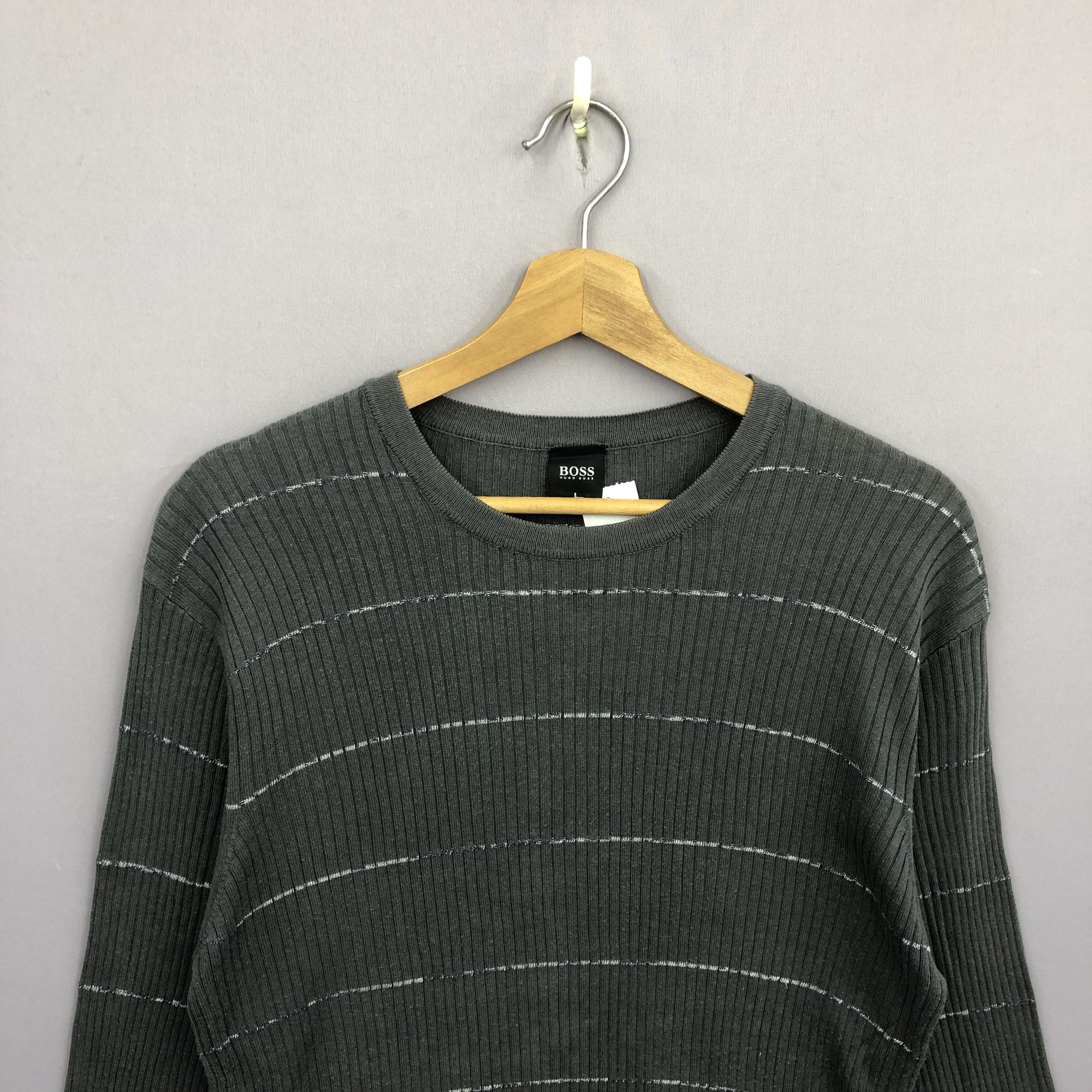 Homespun Knitwear × Hugo Boss × Vintage Hugo Boss Stripe Knit Sweater Sweatshirt Jumper Size US S / EU 44-46 / 1 - 2 Thumbnail