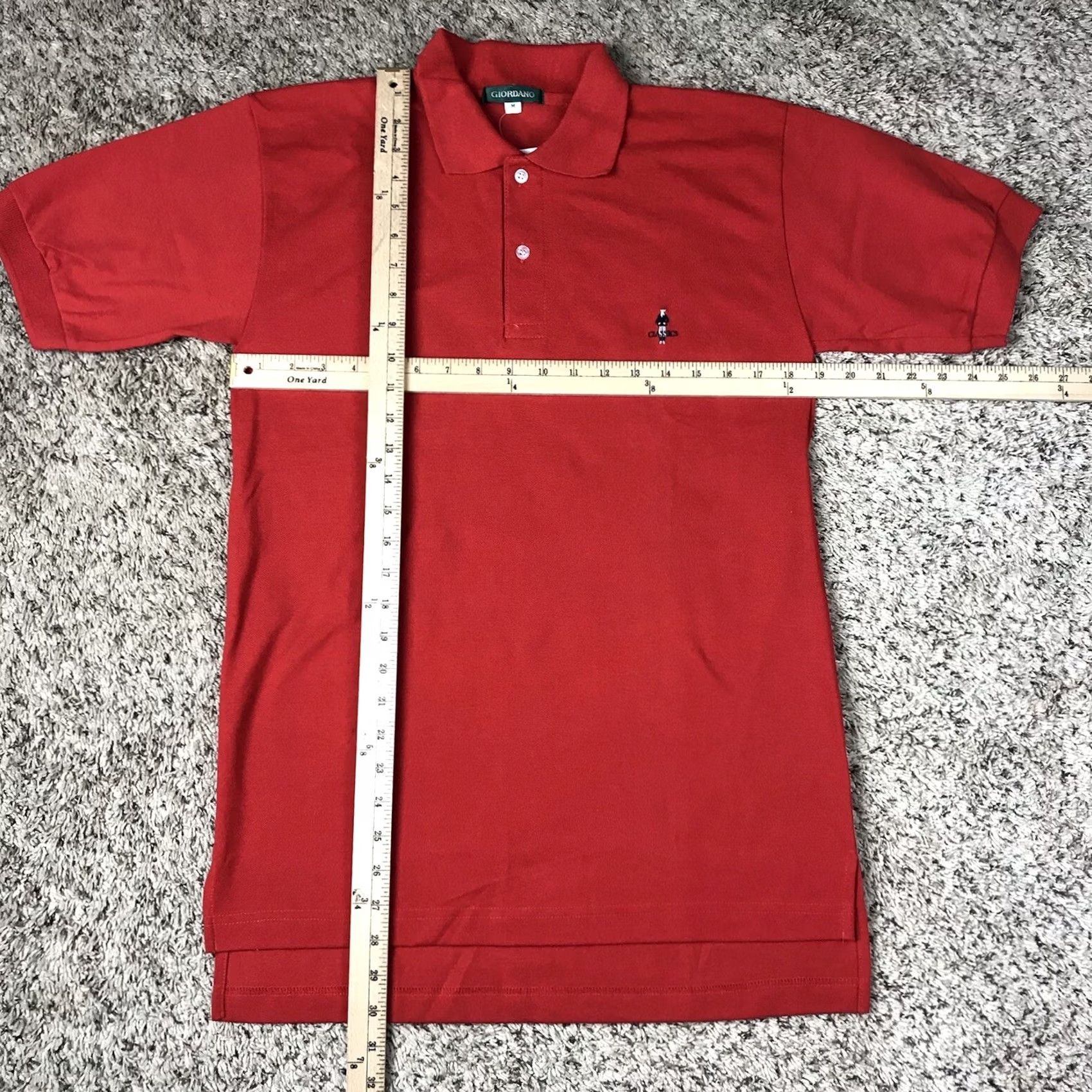 Vintage VINTAGE? No — Giordano Polo Shirt Golf Embroidered Red Men M Size 40R - 7 Thumbnail