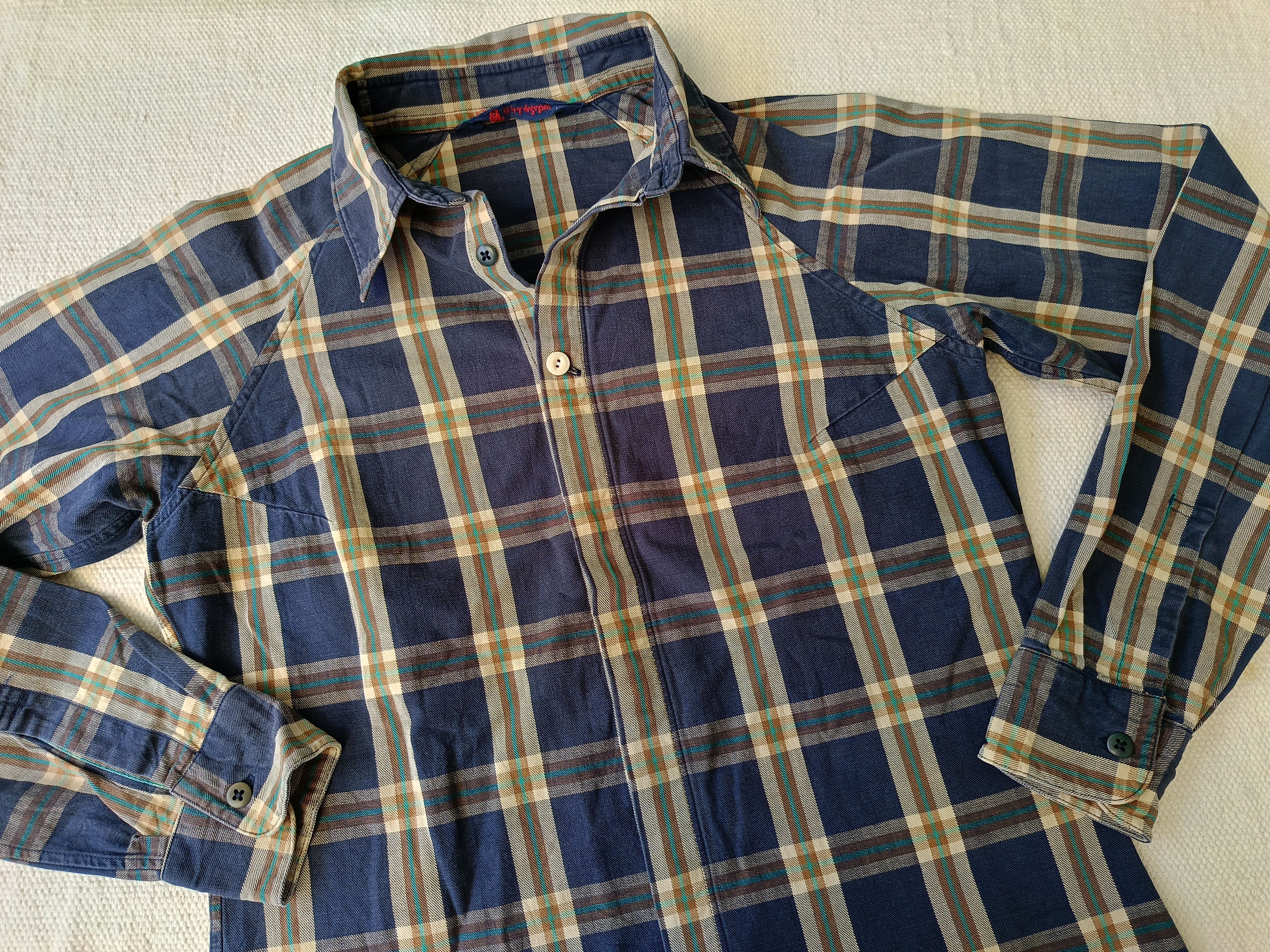 45rpm 45RPM by R Japan plaid ladies indigo navy blue slimfit shirt Size S / US 4 / IT 40 - 13 Thumbnail
