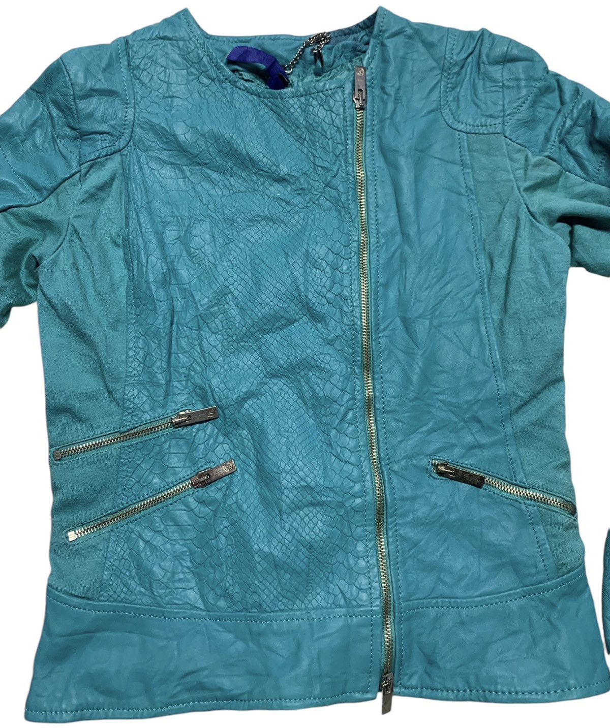 Imperial × Vintage IMPERIAL TURQUOISE PLEATHER JACKET Size US S / EU 44-46 / 1 - 6 Thumbnail