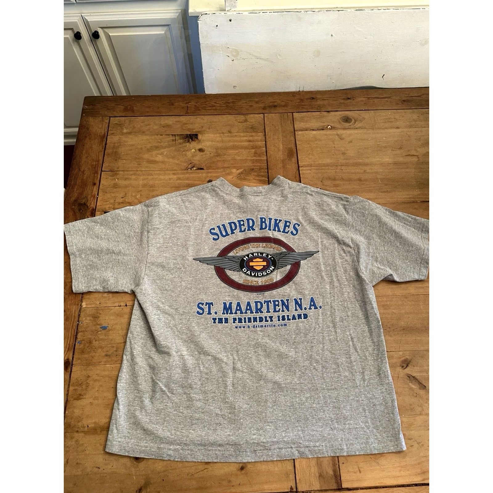 Harley Davidson VINTAGE Harley-Davidson T-Shirt 2XL Gray Short Sleeve Crew Neck Men Classic 80s Biker Motorcycle EUC Size US XXL / EU 58 / 5 - 7 Thumbnail