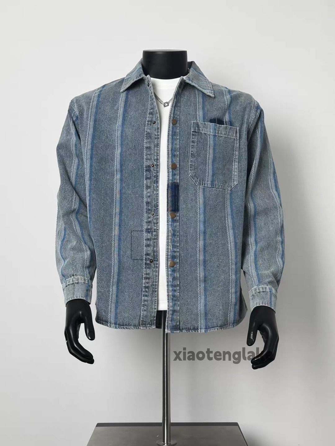 Vintage Utility skate hiphop loose striped yuppie work shirt Size US M / EU 48-50 / 2 - 1 Thumbnail