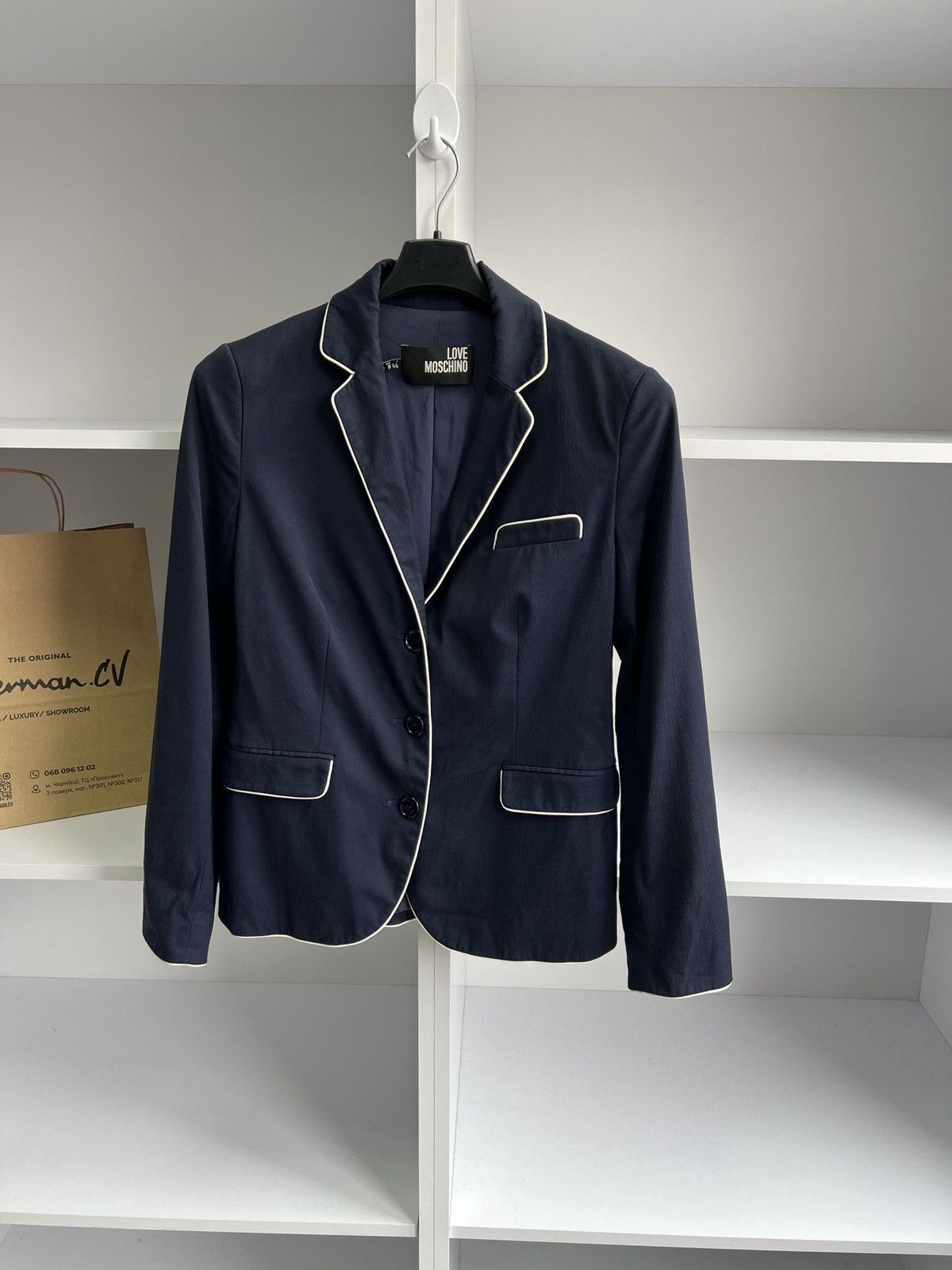 Designer × Moschino × Vintage Vintage Love Moschino Navy Women’s Blazer Size M / US 6-8 / IT 42-44 - 5 Thumbnail