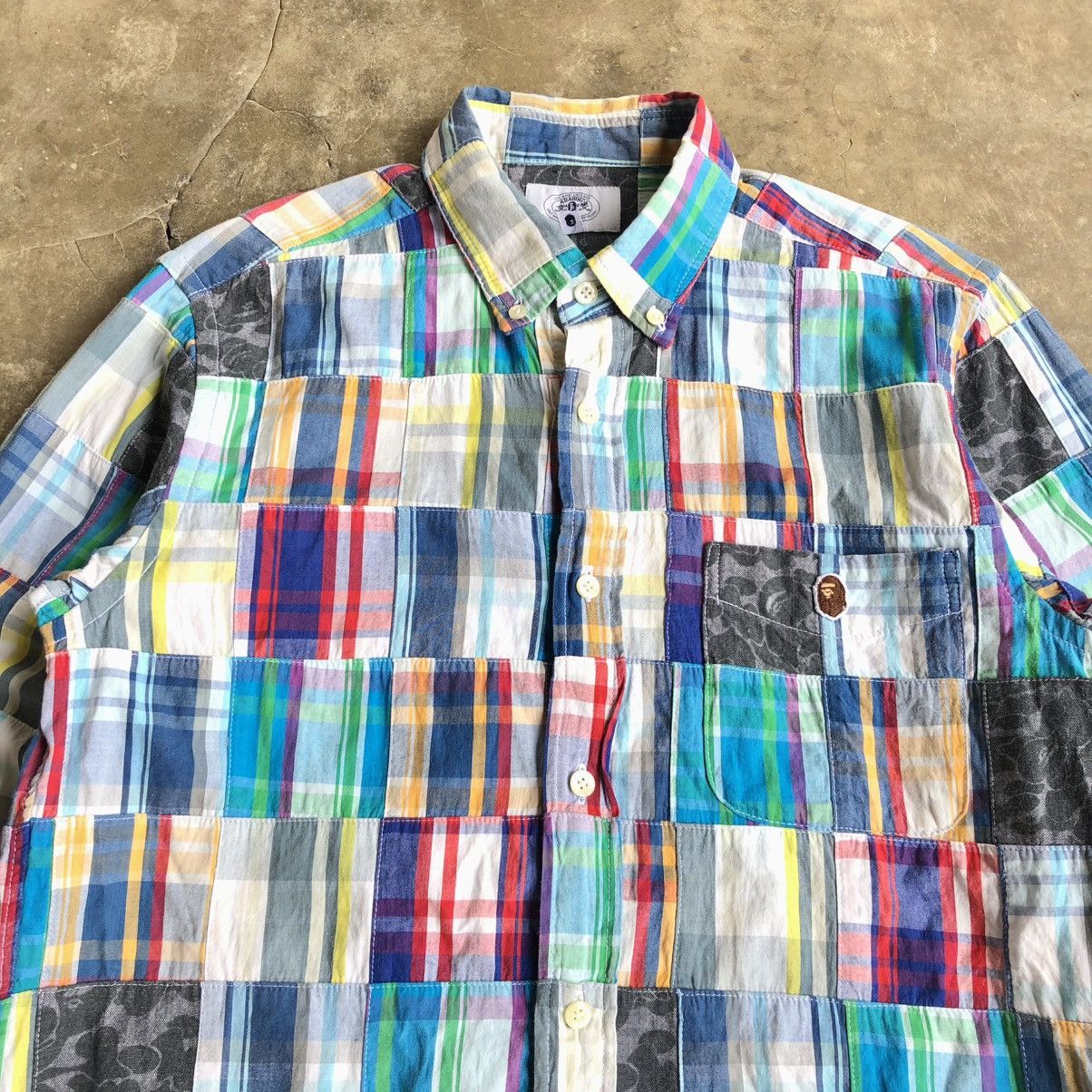 Bape OG Bape A Bathing Ape Camo Patchwork Long Slevee Shirt Size US S / EU 44-46 / 1 - 3 Thumbnail