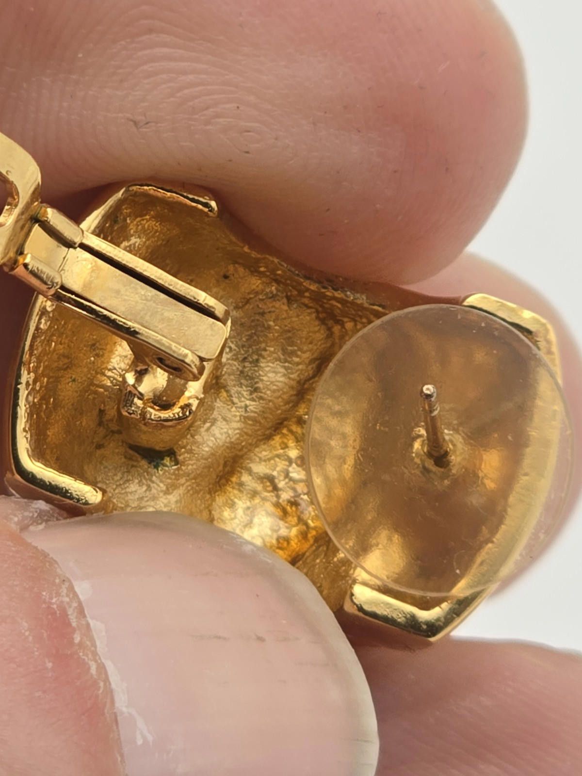 Givenchy Vintage Givenchy Paris NY Gold Tone Clip Earrings w Crystals Size ONE SIZE - 8 Thumbnail