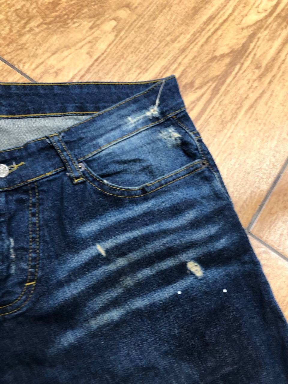 Dsquared2 DSQUARED2 Wash Denim Distressed Straight Jeans Size US 34 / EU 50 - 14 Thumbnail