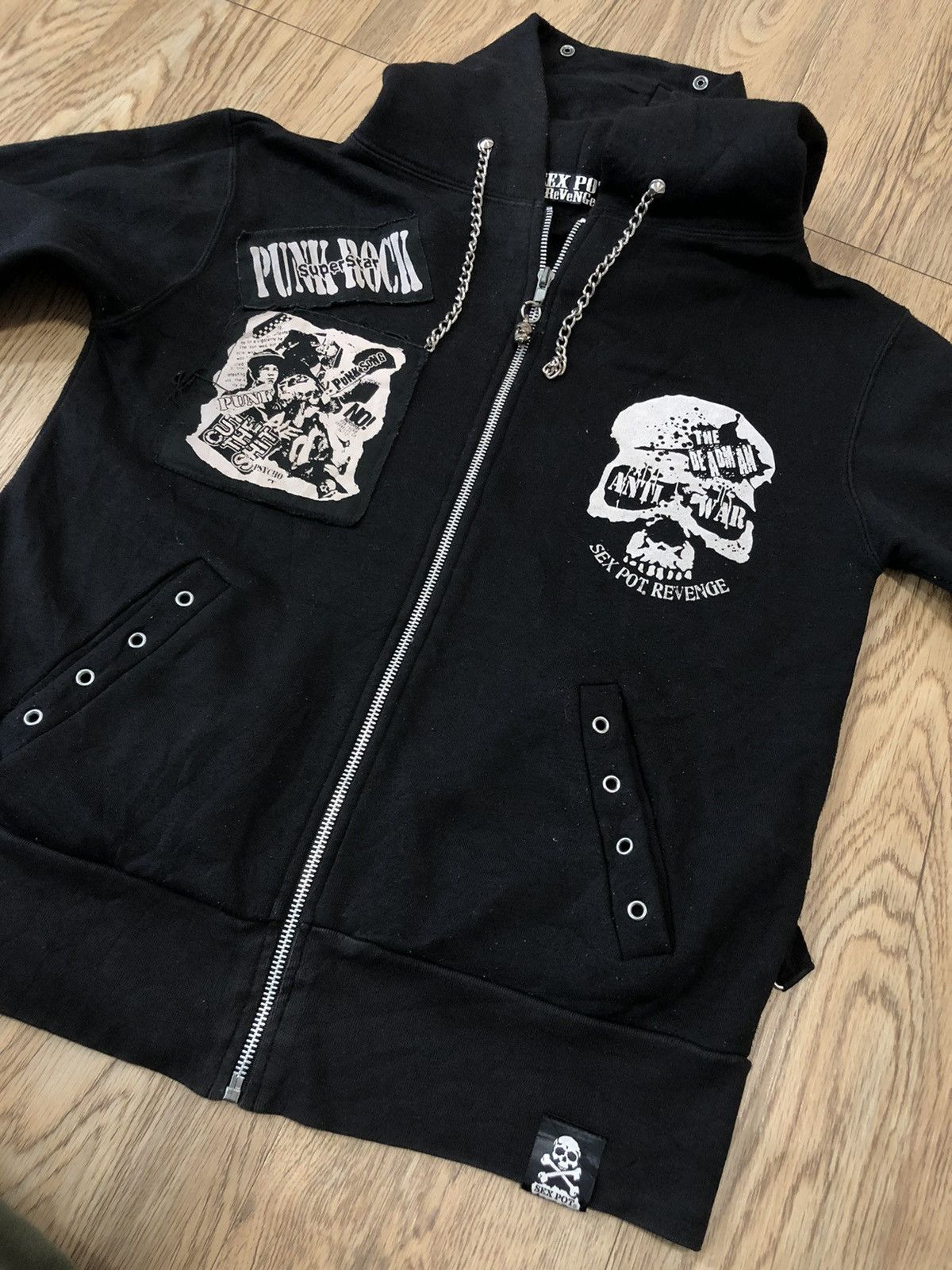If Six Was Nine × Japanese Brand × Seditionaries Sexpot Revenge skull punk rock anti war hoodie Size US M / EU 48-50 / 2 - 14 Thumbnail