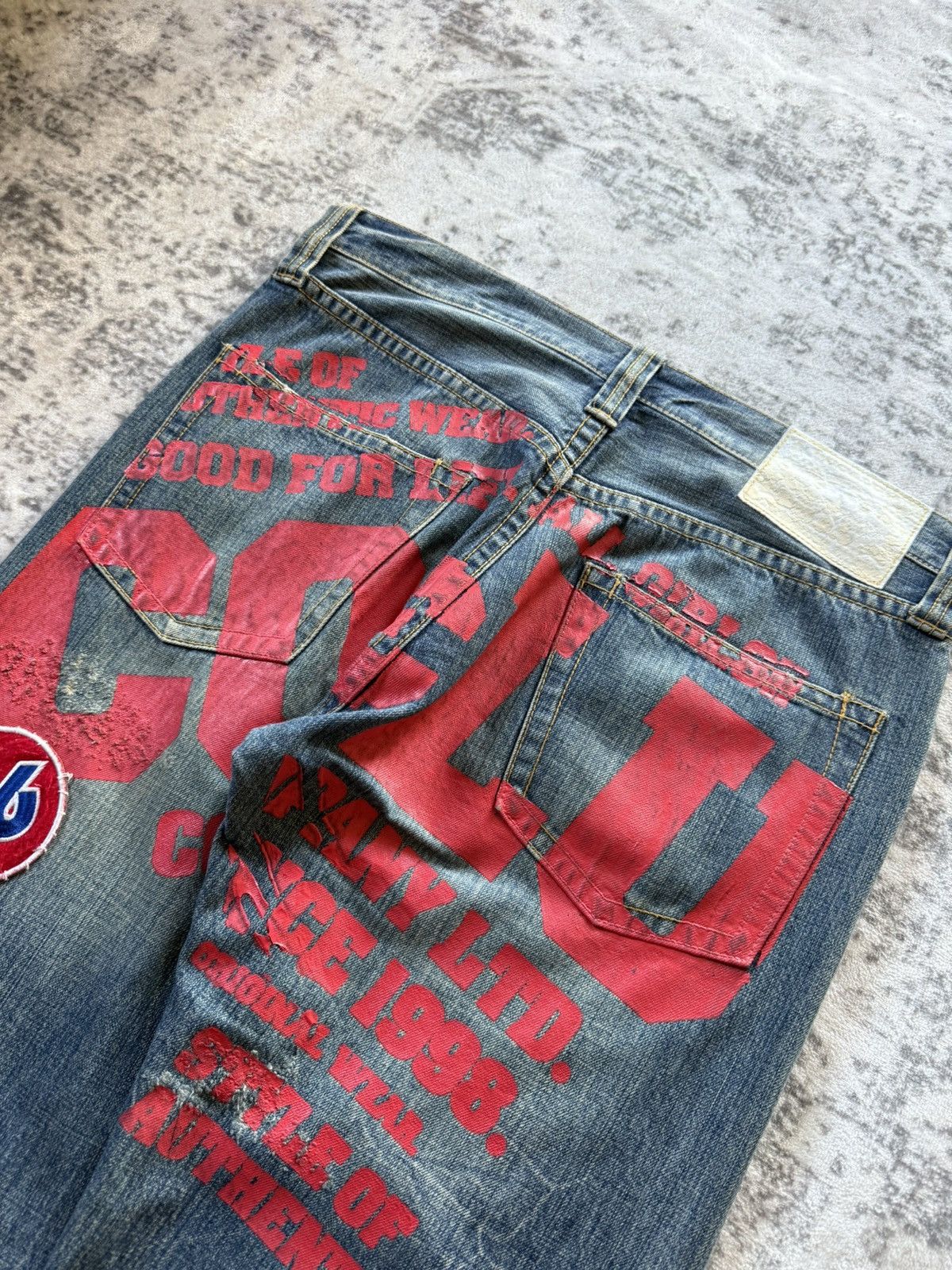 Japanese Brand Co&Lu Japan Daicock Evisu Style Redline Baggy Loose Jeans Size US 32 / EU 48 - 7 Thumbnail