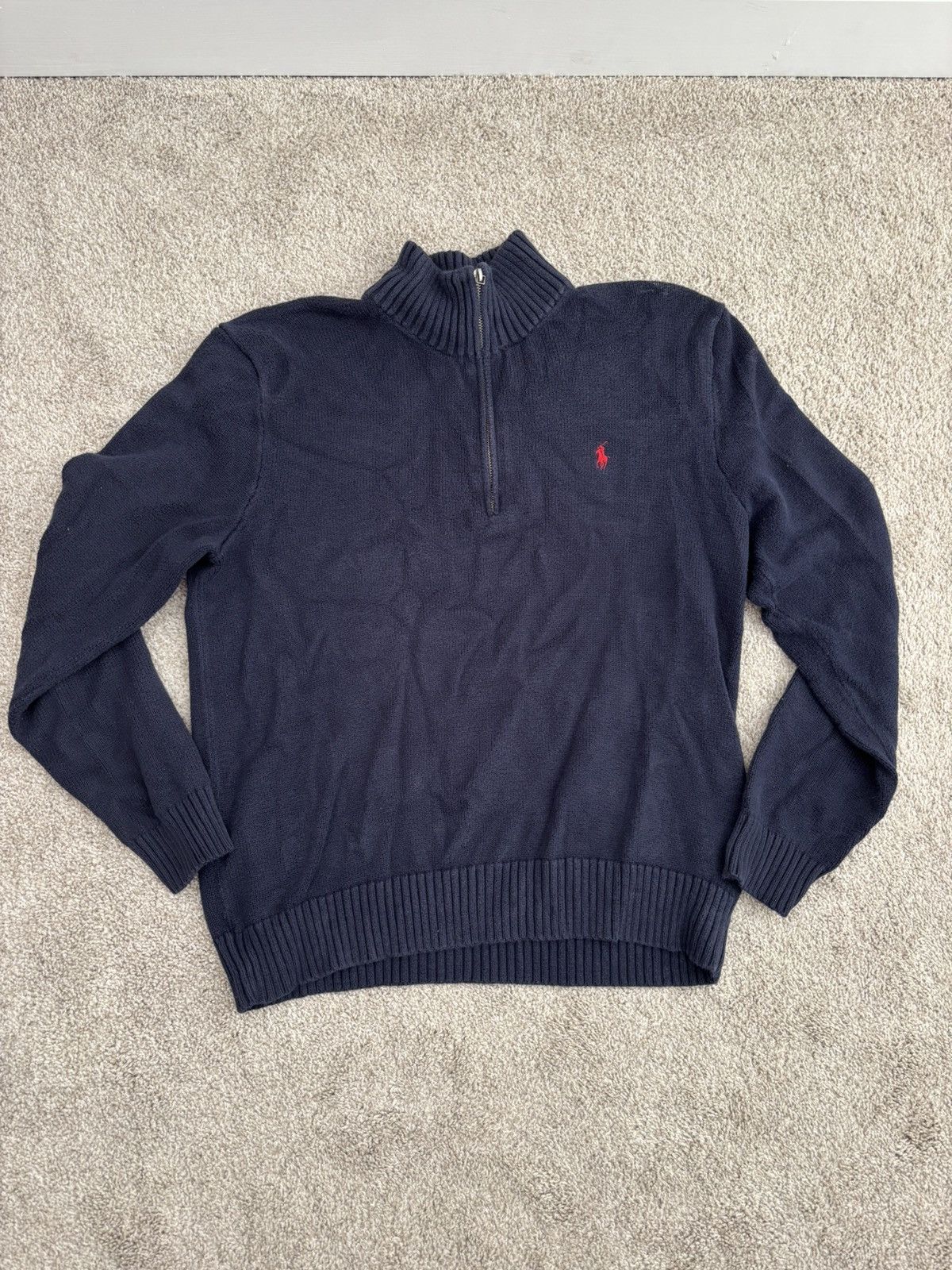 Polo Ralph Lauren Vintage Polo Ralph Lauren Quarter Zip Sweater Size US L / EU 52-54 / 3 - 1 Thumbnail