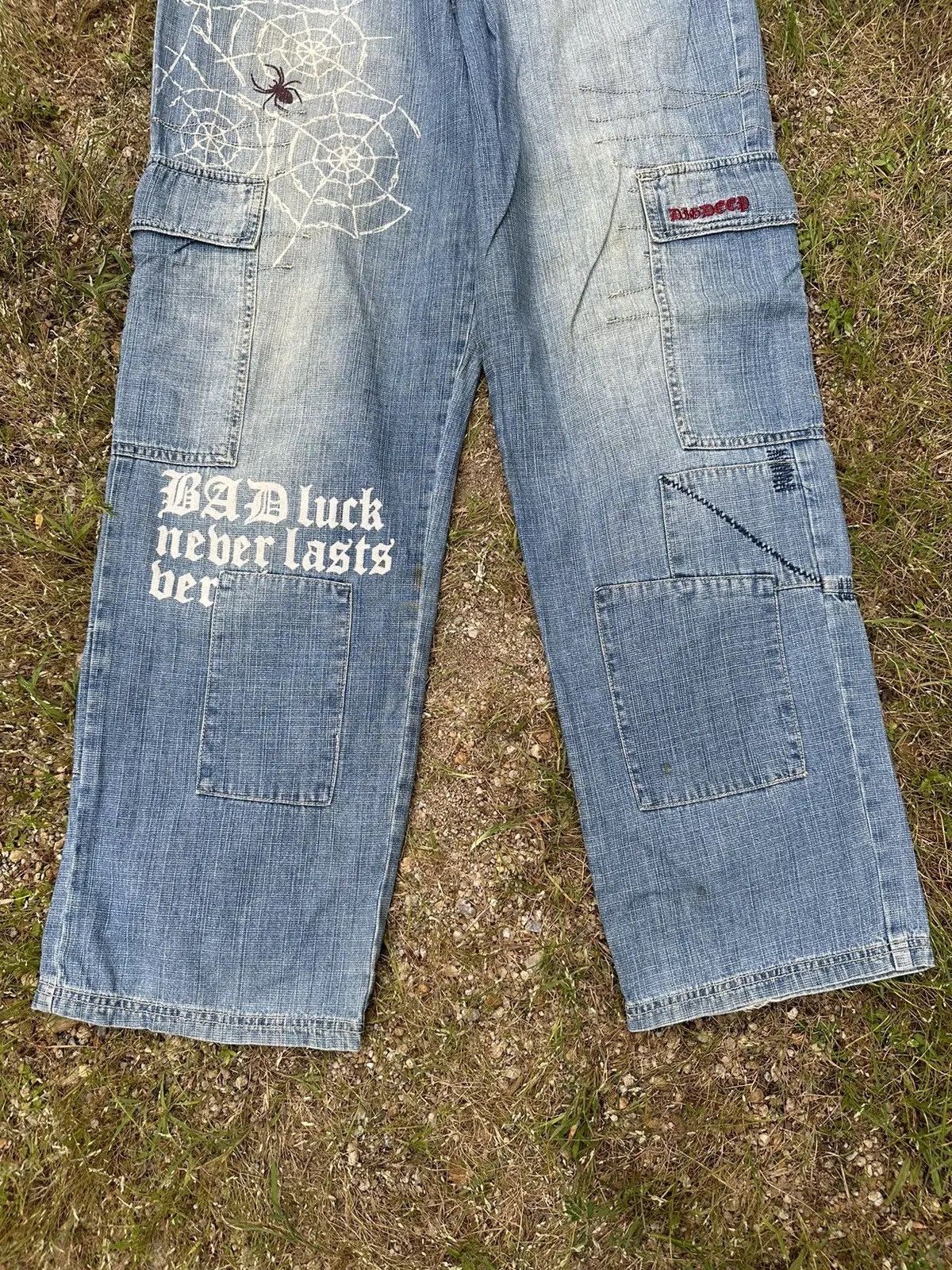 If Six Was Nine STEALS💥 JAPANESE BAGGY RAPPER PATCHWORK TRAVIS DENIM PANTS Size US 31 - 7 Thumbnail