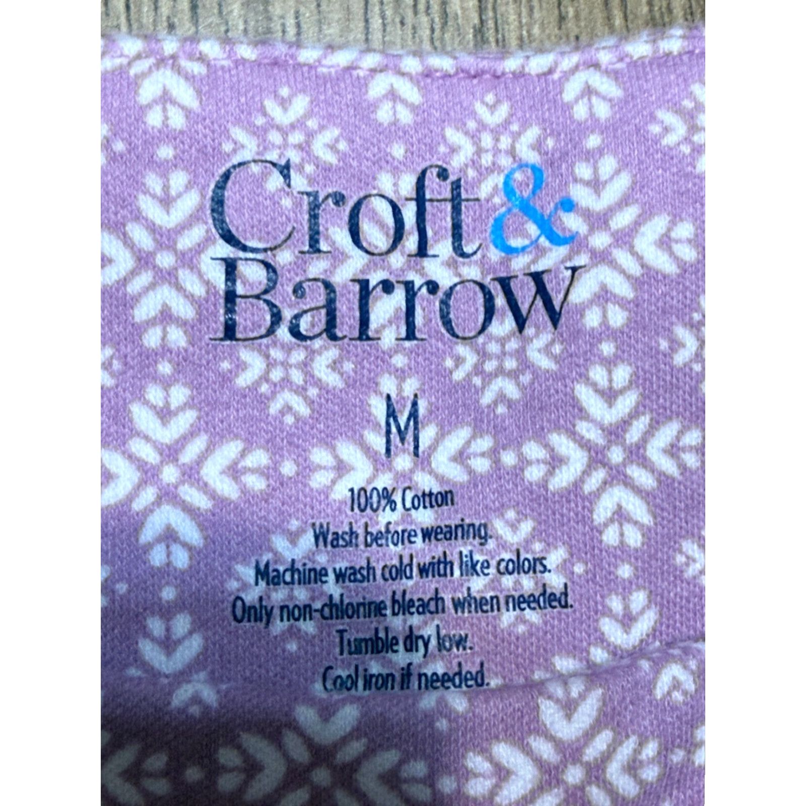 Croft & Barrow Croft & Barrow Shirt Women's Medium Purple White 3/4 Sleeve Shirt Size M / US 6-8 / IT 42-44 - 5 Thumbnail