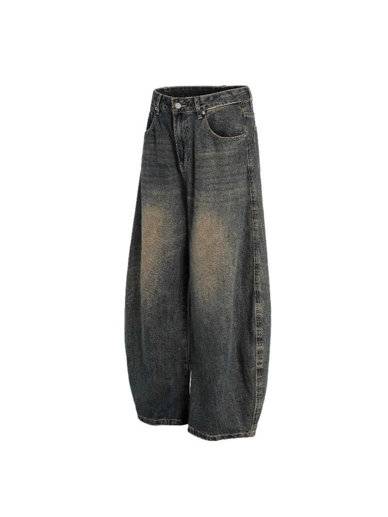 Vintage Retro men's washed loose casual distressed scimitar jeans Size US 32 / EU 48 - 2 Thumbnail