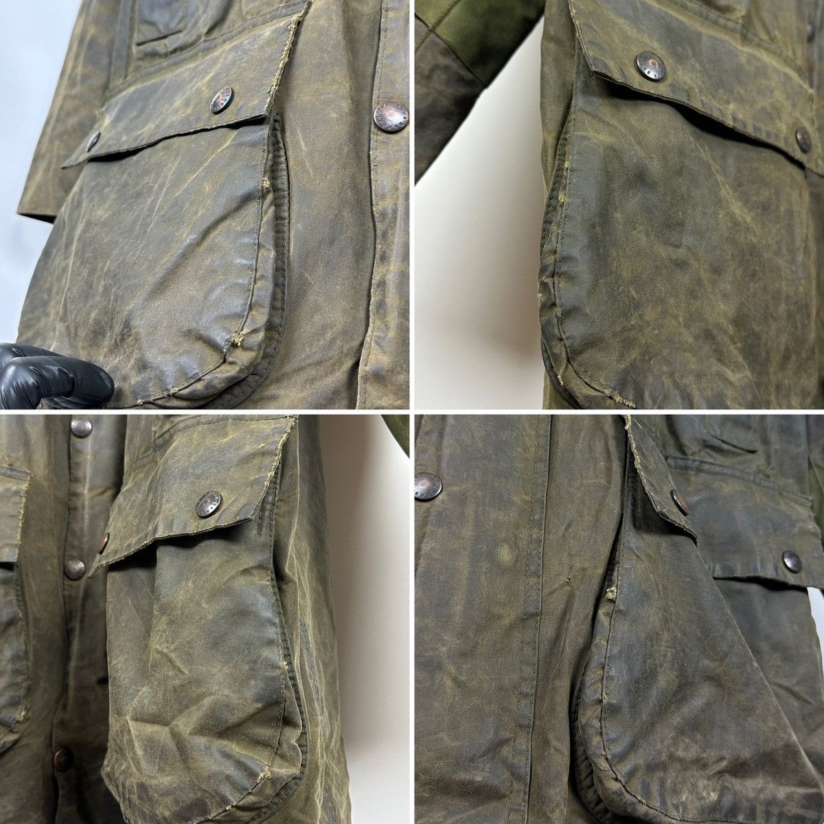 Barbour Vintage Barbour Northumbria Olive Green Waxed Coat Jacket Size US XL / EU 56 / 4 - 24 Thumbnail