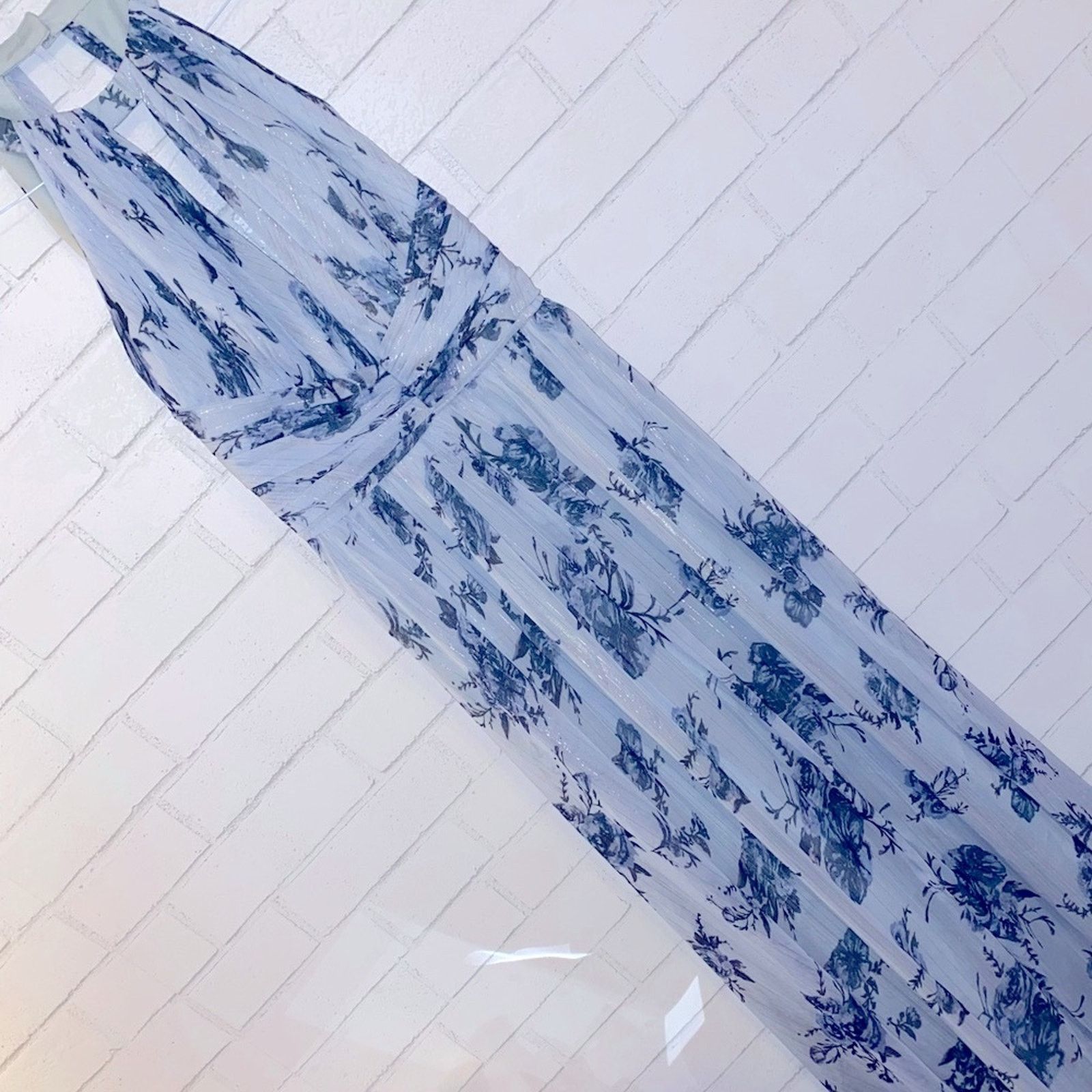 Marchesa Marchesa Notte $395 Carrara Blue Bridesmaid Floral Gown 6 Size M / US 6-8 / IT 42-44 - 7 Thumbnail