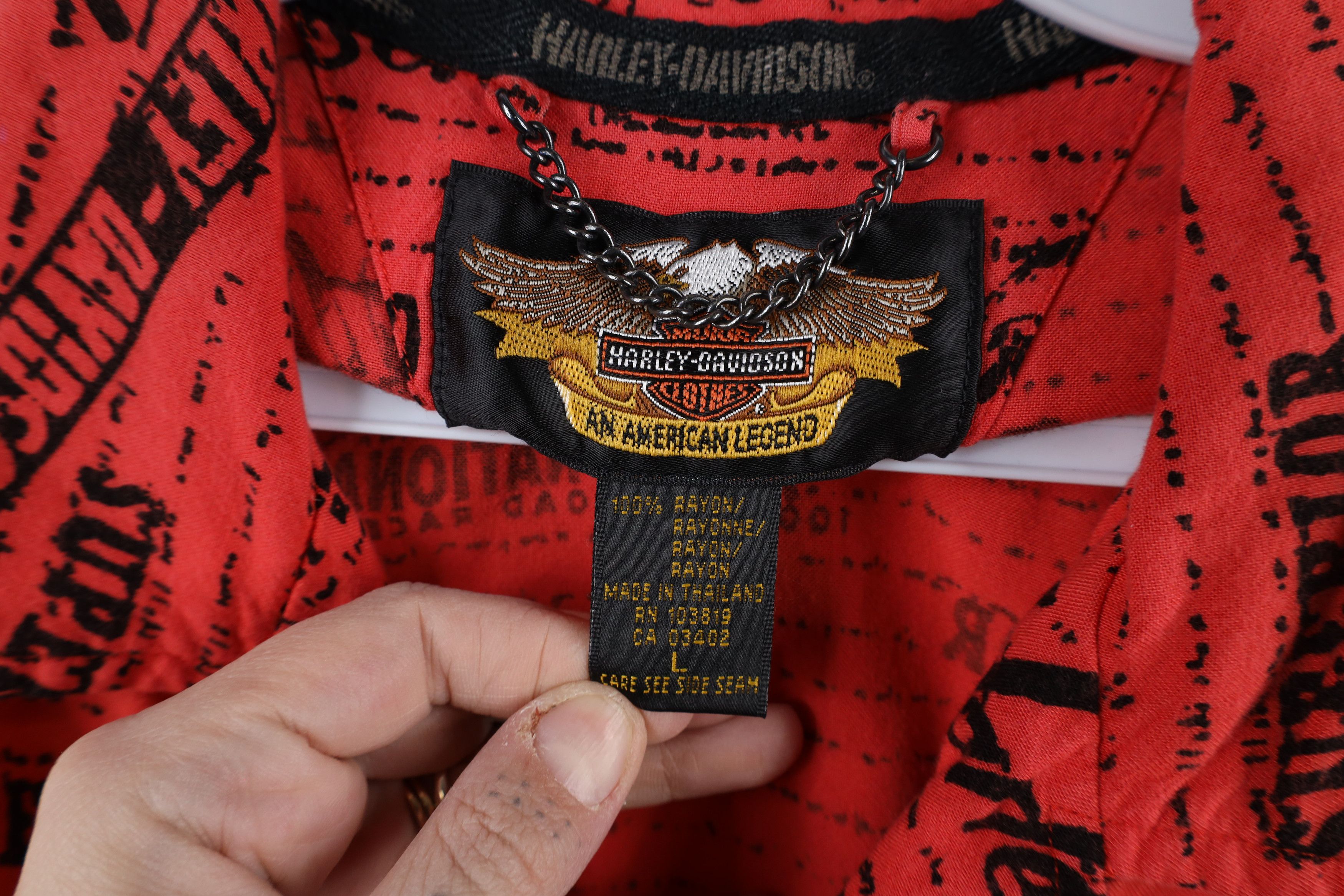 Harley Davidson × Vintage Vintage Y2K Harley Davidson All Over Print Button Shirt Size L / US 10 / IT 46 - 7 Thumbnail