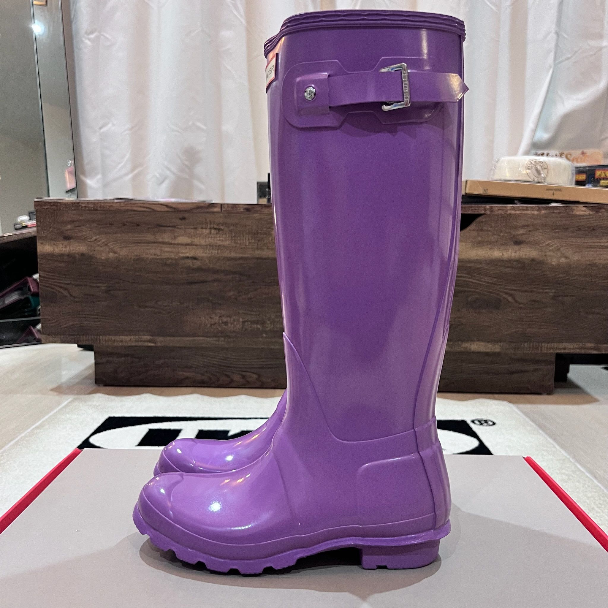 Hunter Hunter Original Tour Tall Gloss Purple Winter Rain Boots Size US 6 / IT 36 - 3 Thumbnail