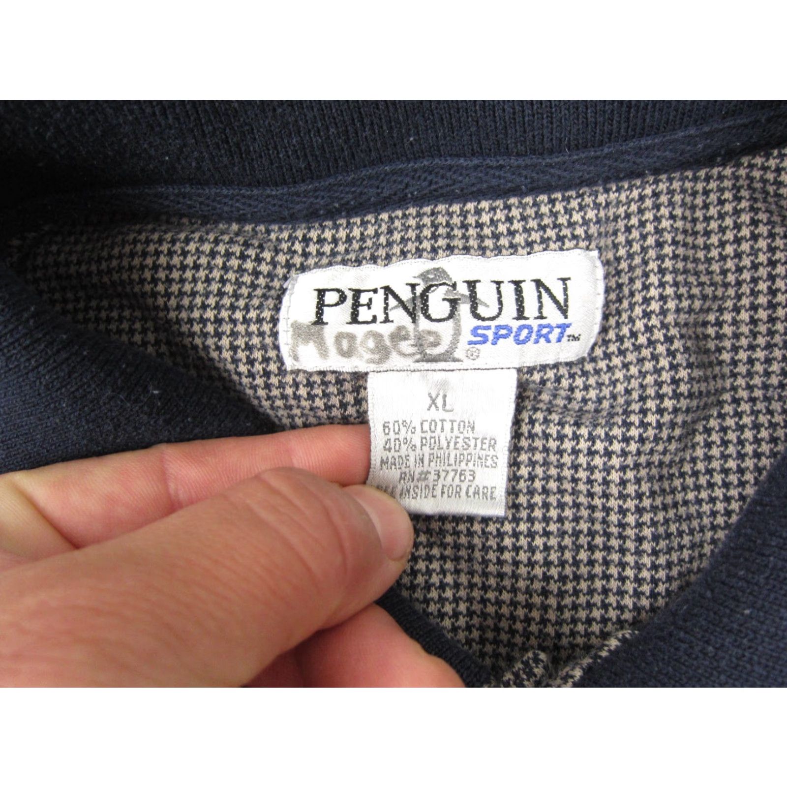 Vintage VINTAGE Penguin Polo Shirt Mens XL Blue Houndstooth 60s 70s Golf Polo Shirt Size US XL / EU 56 / 4 - 5 Thumbnail