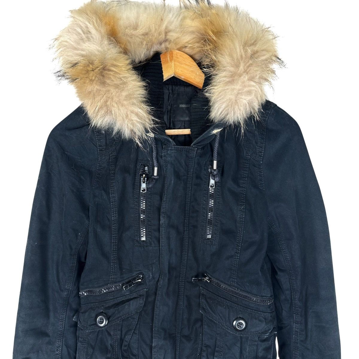 ☀️MOUSSY FUR HOODIE MULTI ZIPPER JACKET