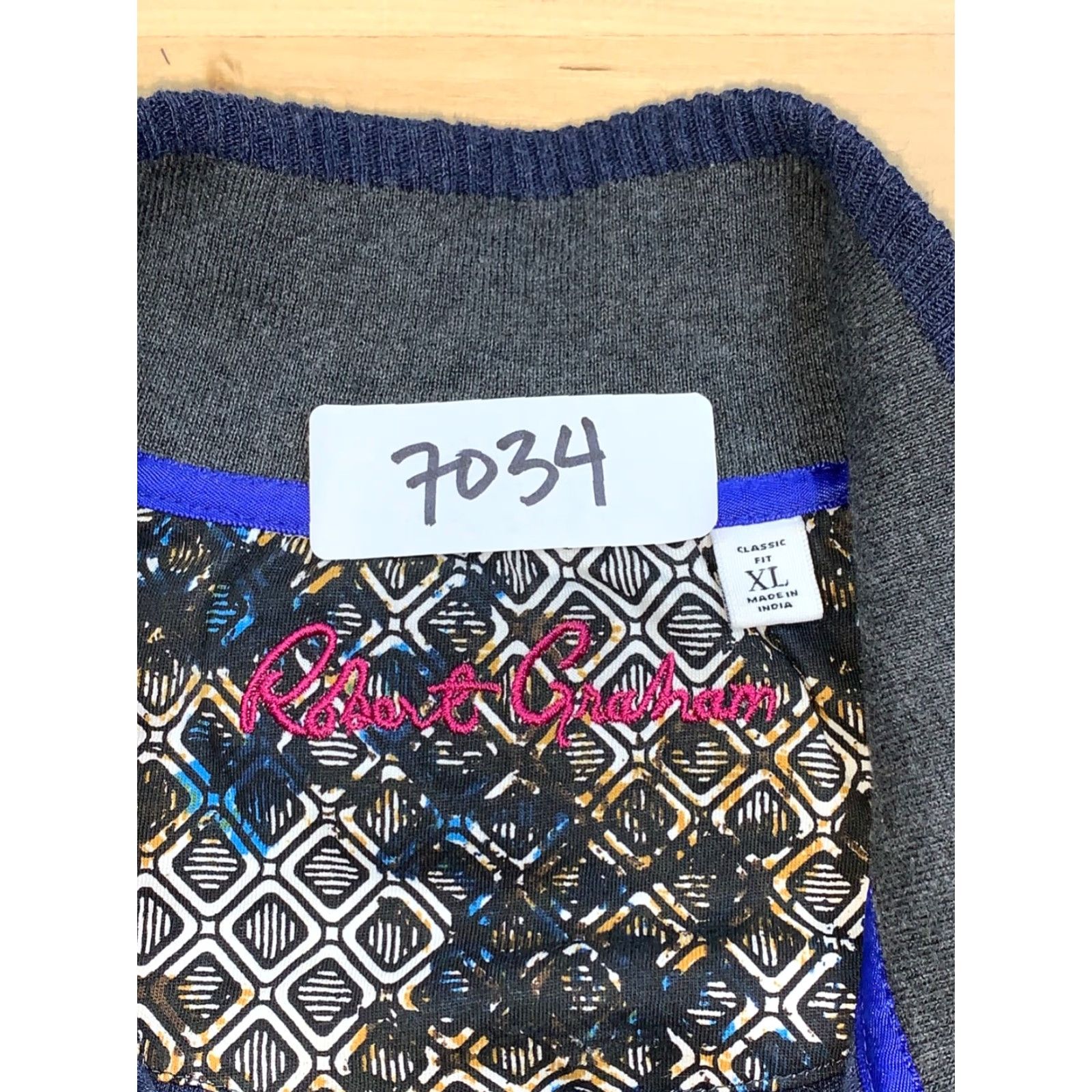 Robert Graham Robert Graham Mens Pullover 2XL Classic Fit Long Sleeve 1/4 Zip Heathered Blue Cardigan Style Sweater Jacket - N/A Size US XXL / EU 58 / 5 - 3 Thumbnail
