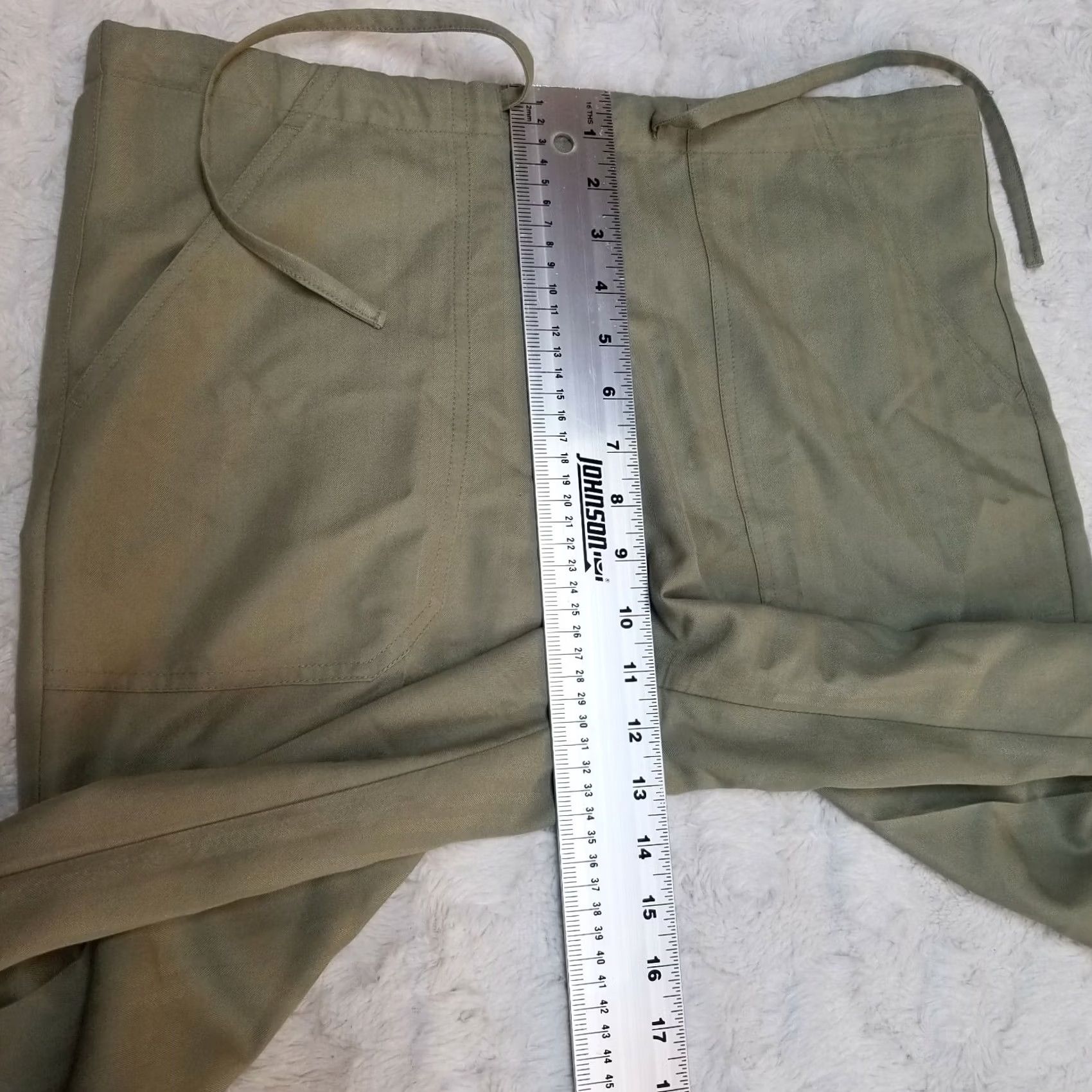 Vintage Caribbean Joe Womens Small Crop Pants High-Rise Drawstring Waist Pockets Green Capris Size 28" / US 6 / IT 42 - 5 Thumbnail
