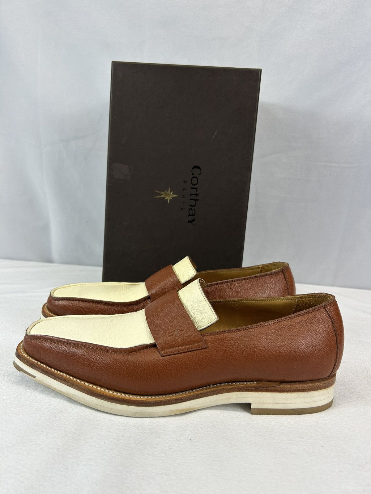 Corthay Bel-air camel leather loafers