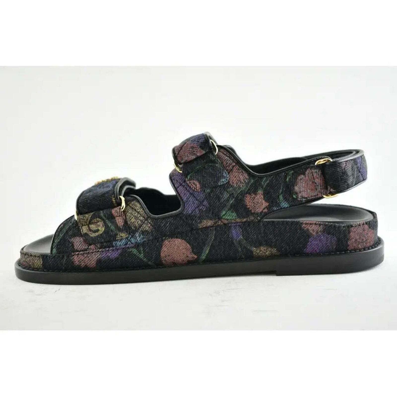 Chanel Chanel 21A Black Denim Graffiti CC Logo Mule Slide Strap Size US 7 / IT 37 - 9 Thumbnail