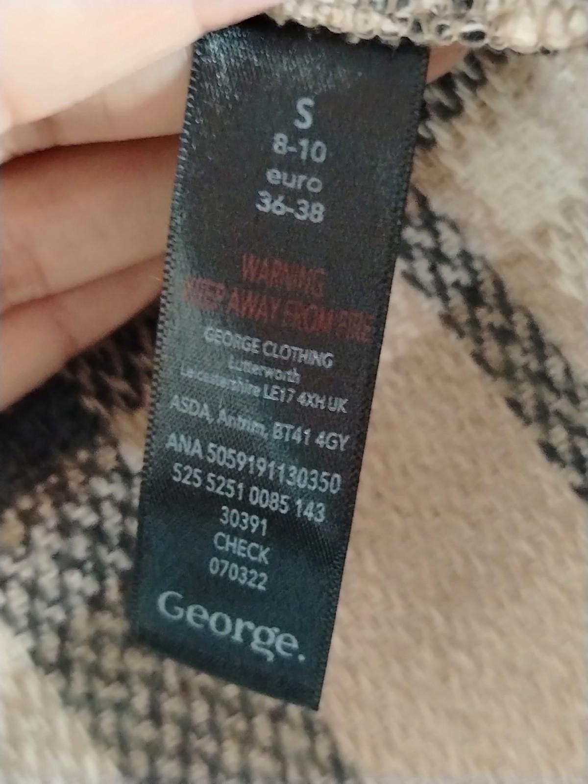 George Women's Check Shacket Size 8-10 Small Beige Plaid Cropped Size M / US 6-8 / IT 42-44 - 3 Thumbnail