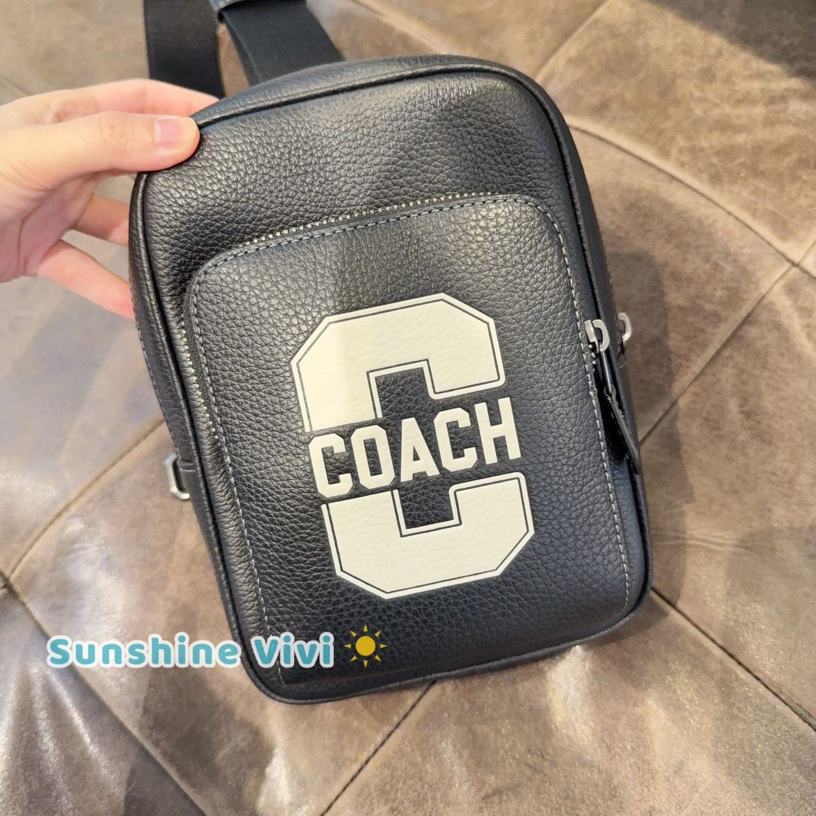 NWT Coach Caj39 Racer Sling Pack Leather Backpack Bag Black, Men's