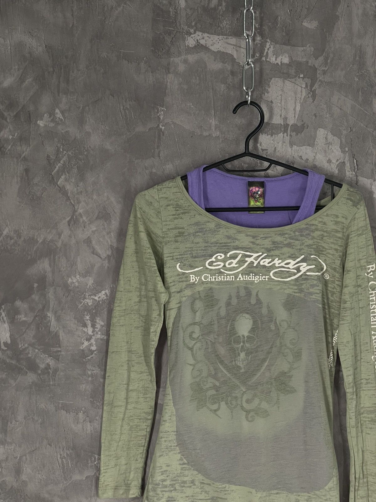 Christian Audigier × Ed Hardy × Hysteric Glamour Ed Hardy long sleeve mesh print t-shirt woman's Size M / US 6-8 / IT 42-44 - 4 Thumbnail