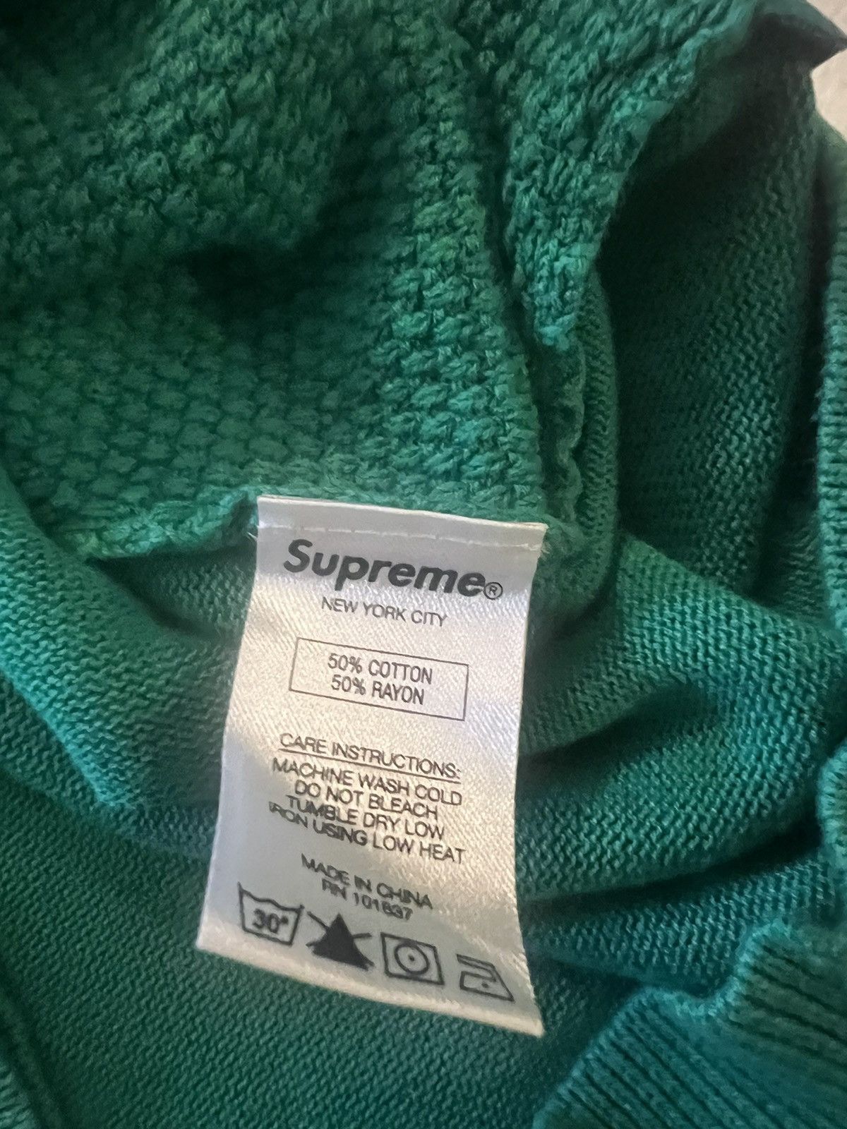 Supreme Supreme cable knit sweater green Size US L / EU 52-54 / 3 - 3 Thumbnail