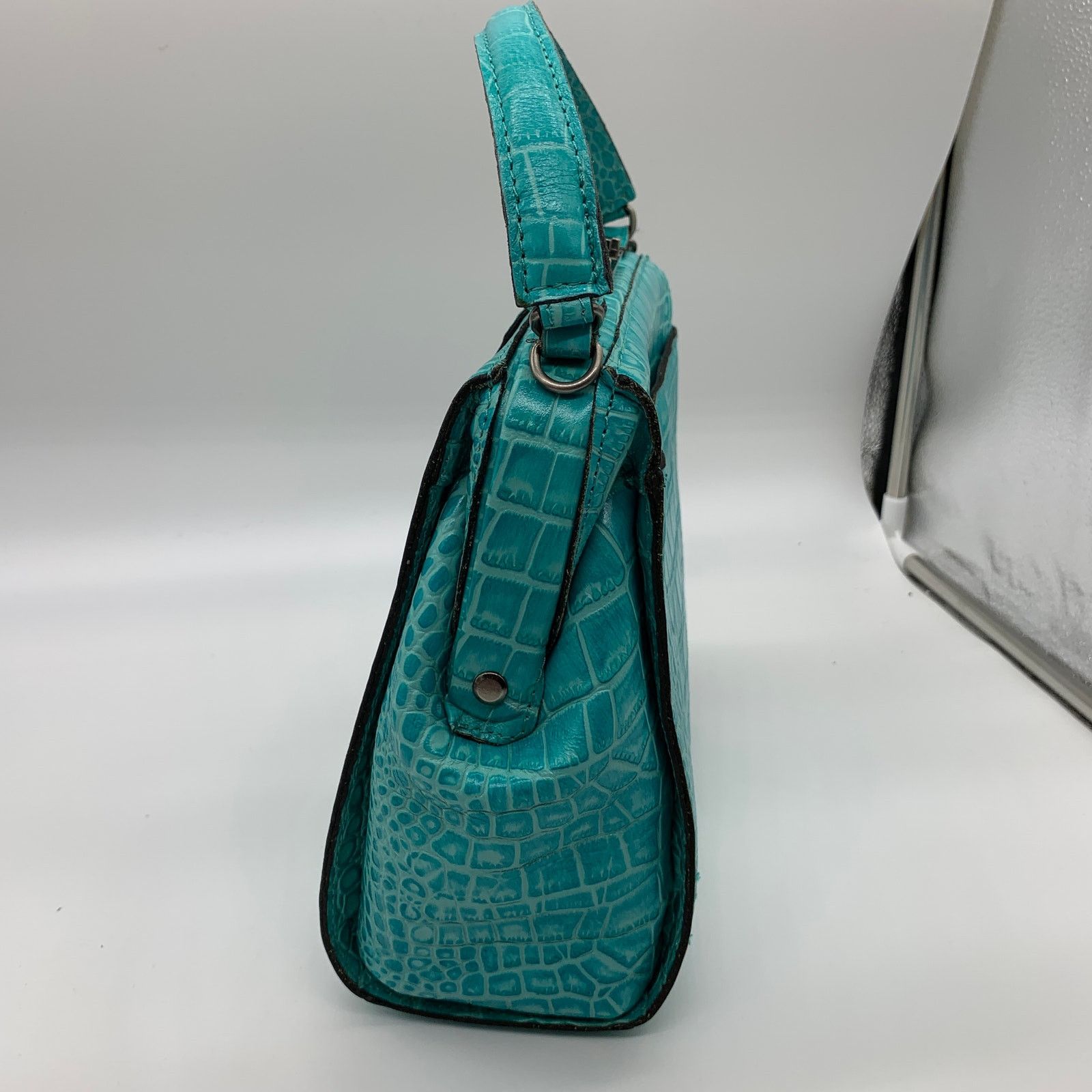 Other Patricia Nash Leather Purse Croc Embossed Blue Aqua Handbags Size ONE SIZE - 11 Thumbnail