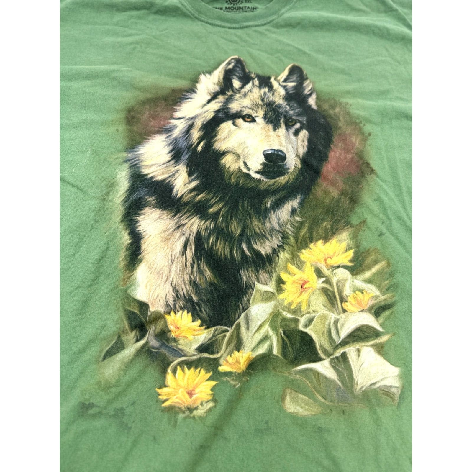 The Mountain The Mountain Shirt 2XL Mens Green Nature Wolf Pack AOP Crew Neck Size US XXL / EU 58 / 5 - 3 Thumbnail