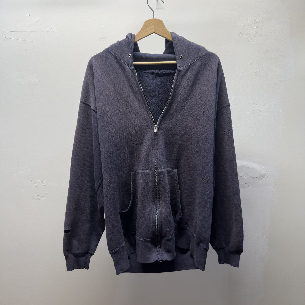 Vintage 90s Thrashed Faded Distressed Zip Hoodie ERD Grunge Chrome Size US XL / EU 56 / 4 - 5 Thumbnail