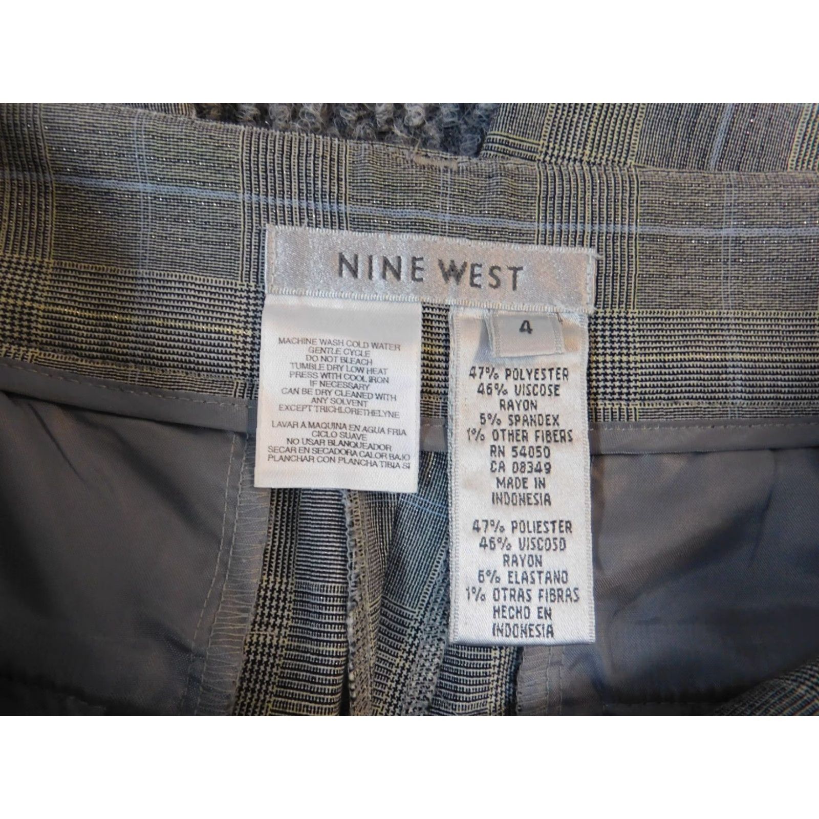 Nine West Nine West Womens Pants Dress Pants Straight Gray 4 Regular Inseam 21in Stretch Slimming Comfort Cotton Spandex Knit Size 27" / US 4 / IT 40 - 3 Thumbnail