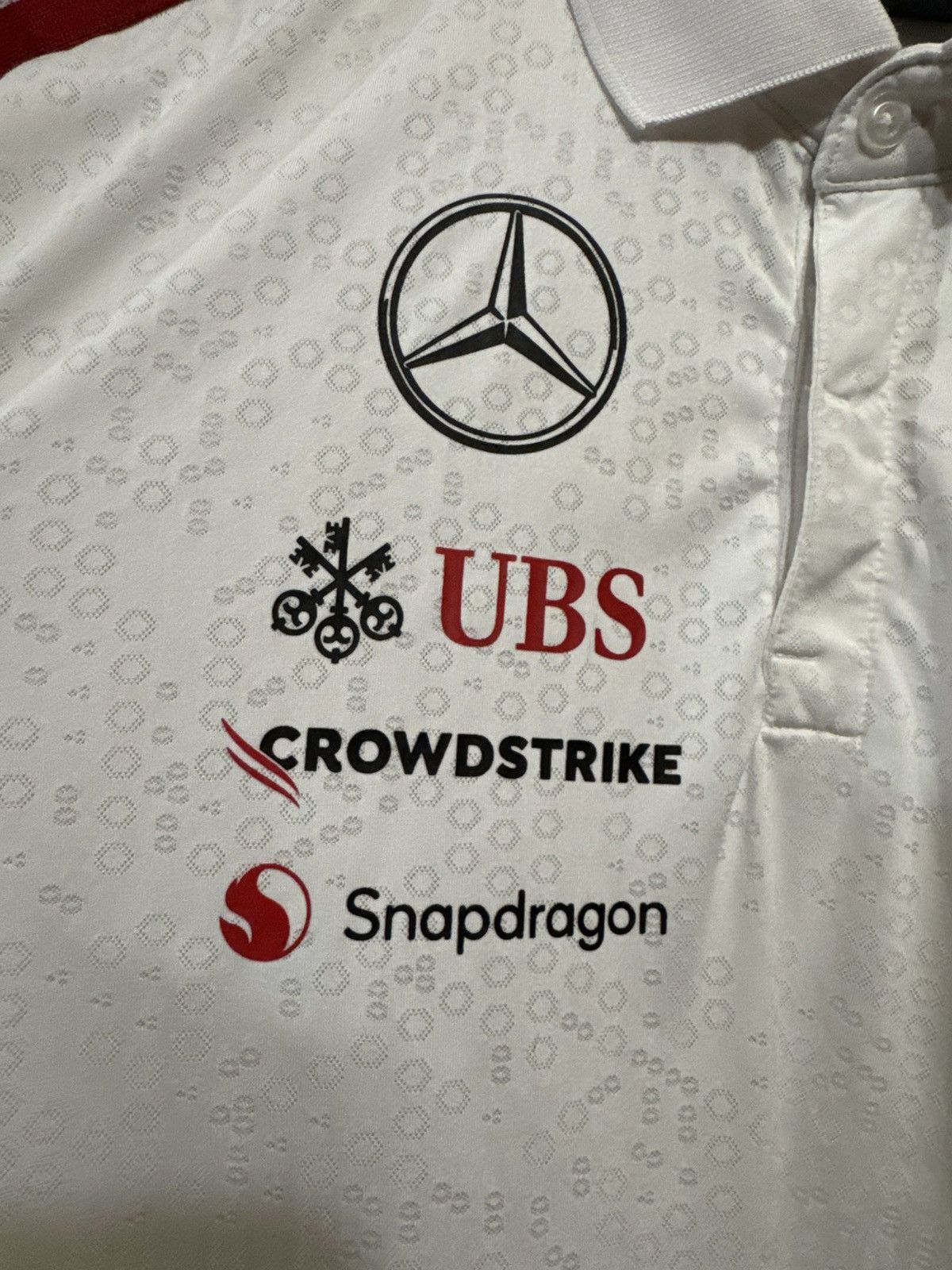 Mercedes-Benz Mercedes AMG F1 2024 Team Polo White Size L Size US L / EU 52-54 / 3 - 7 Thumbnail
