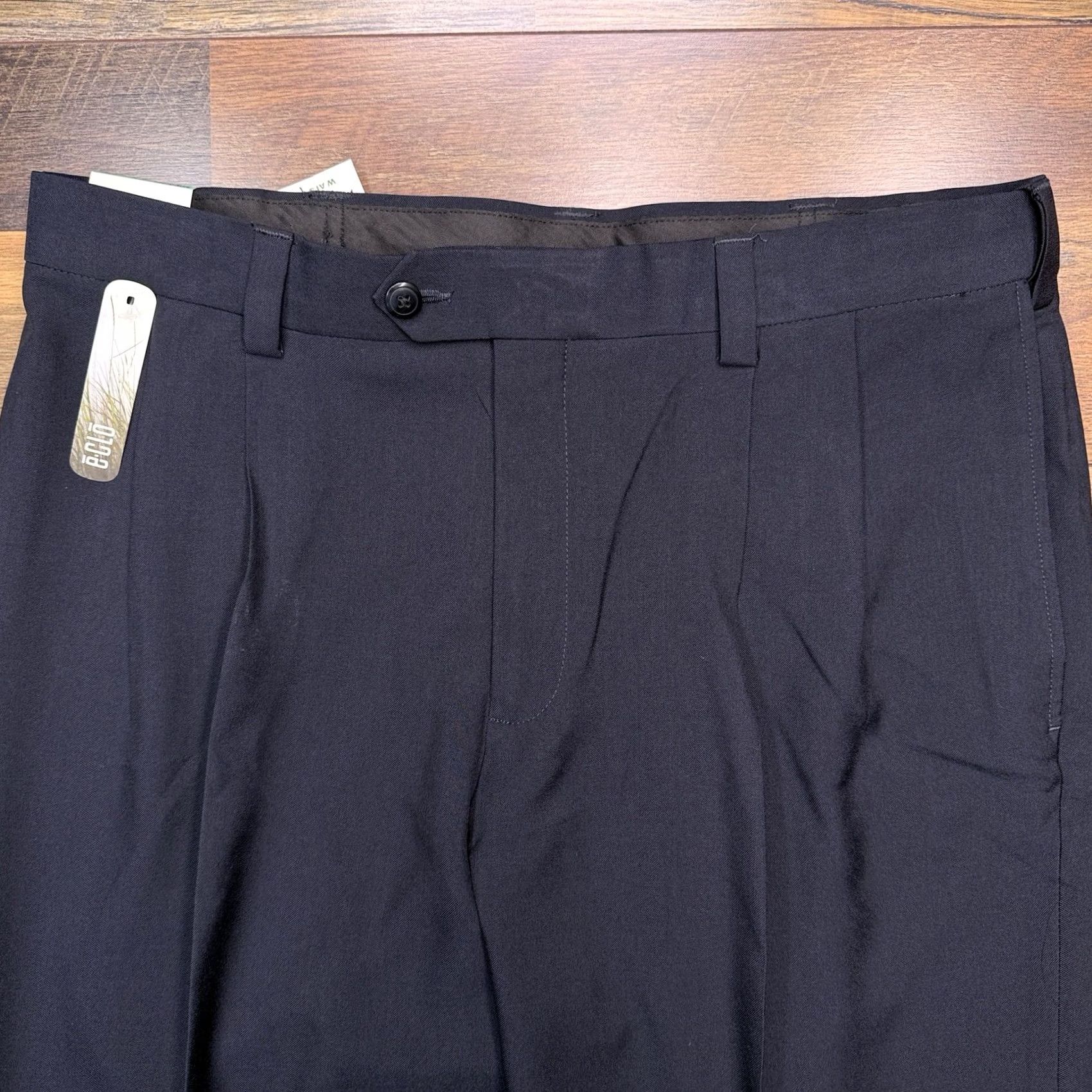 Haggar Haggar Dress Pants 34x30 Blue Navy Classic Fit No Iron Polyester Microfiber Machine Washable Slim/Regular Straight Leg Slant Pocket Vintage: No Size US 34 / EU 50 - 4 Thumbnail