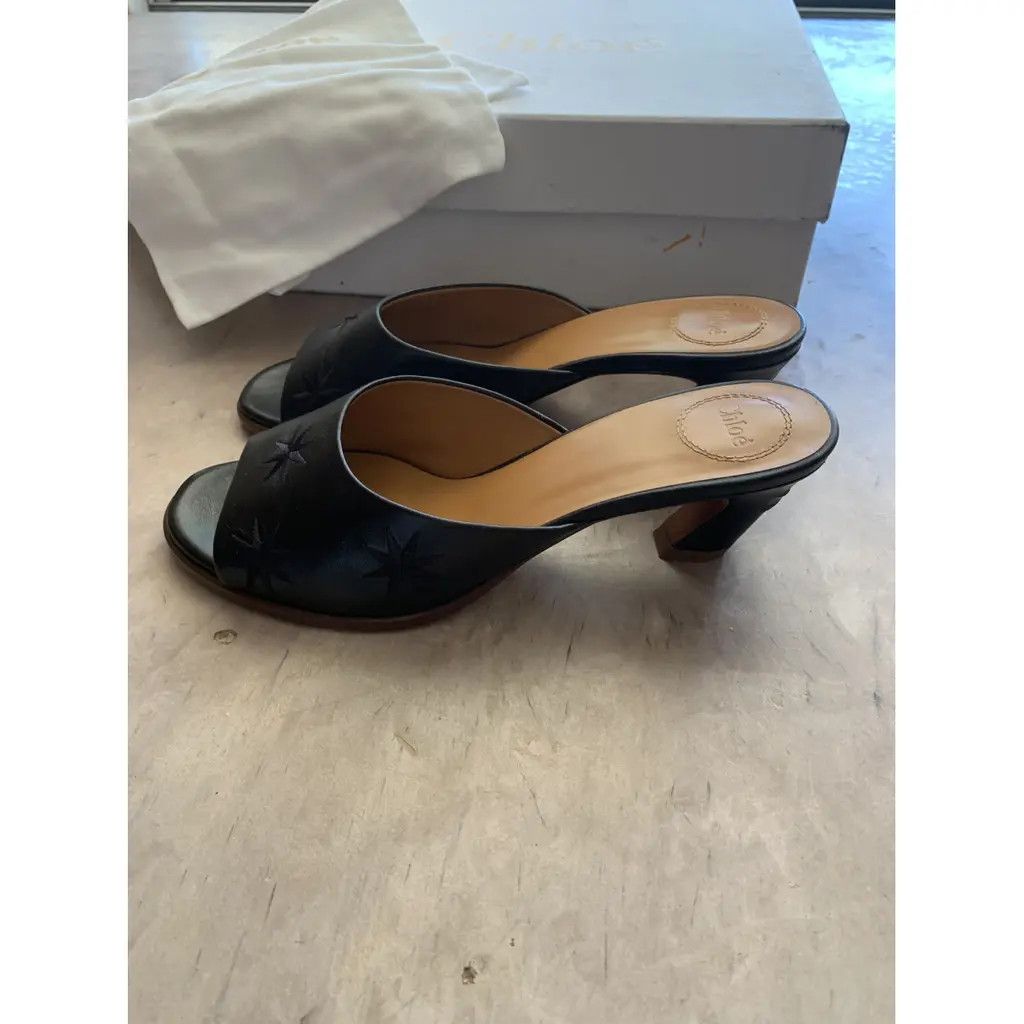 Chloe o1loc1c0325 CHC23 Oli Mules in Black Size US 9 / IT 39 - 4 Thumbnail