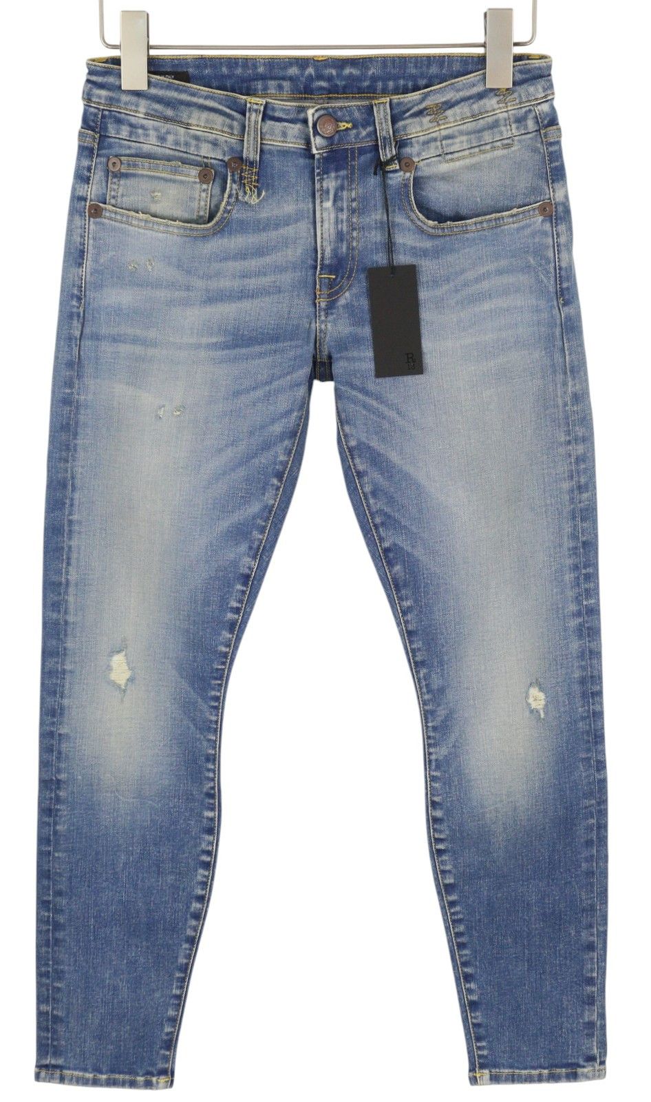 R13 BOY SKINNY 27 Blue Faded Ankle Cropped Distress 86323 Size 27" / US 4 / IT 40 - 1 Thumbnail