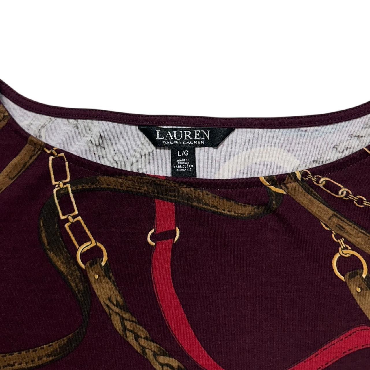 Polo Ralph Lauren × Vintage Lauren Ralph Lauren Chain & Buckle AOP T-Shirt Size L / US 10 / IT 46 - 4 Thumbnail