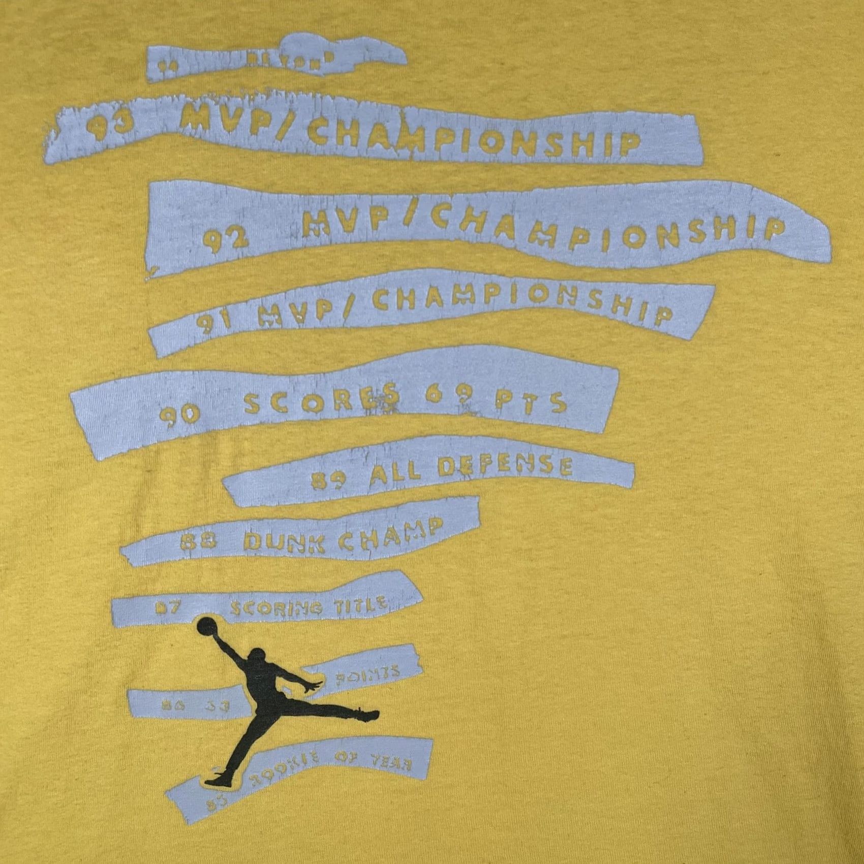 Jordan Brand Jordan Shirt Mens 2XL Yellow Jumpman Graphic Air Jordan MVP 69 Points Tee Size US XXL / EU 58 / 5 - 3 Thumbnail