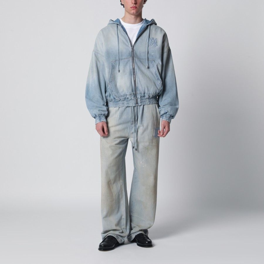 Amiri o1d2blof0226 Denim Bomber Jacket in Light Blue Size US M / EU 48-50 / 2 - 2 Thumbnail