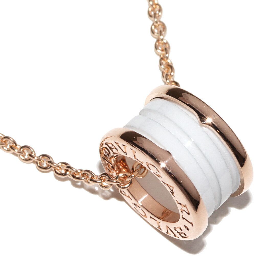 Bvlgari Bvlgari 18K Pink Gold White Ceramic B.zero1 Pendant