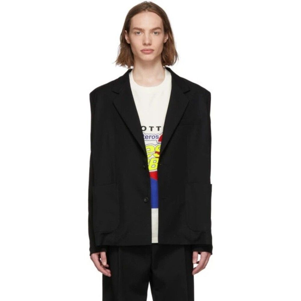BOTTER Botter Wool Tricot Sleeve Blazer 50 40 M Mens Black Avant Size 40R - 1 Thumbnail