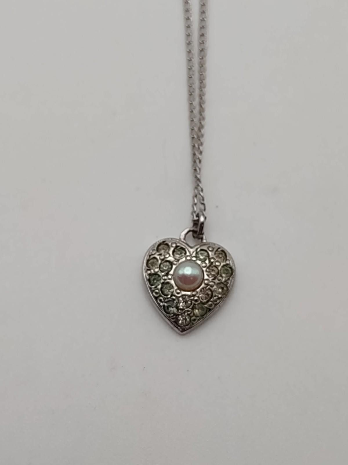 Sterling Silver Vintage Sterling Heart Necklace & Screw Back Earrings Set Size ONE SIZE - 5 Thumbnail